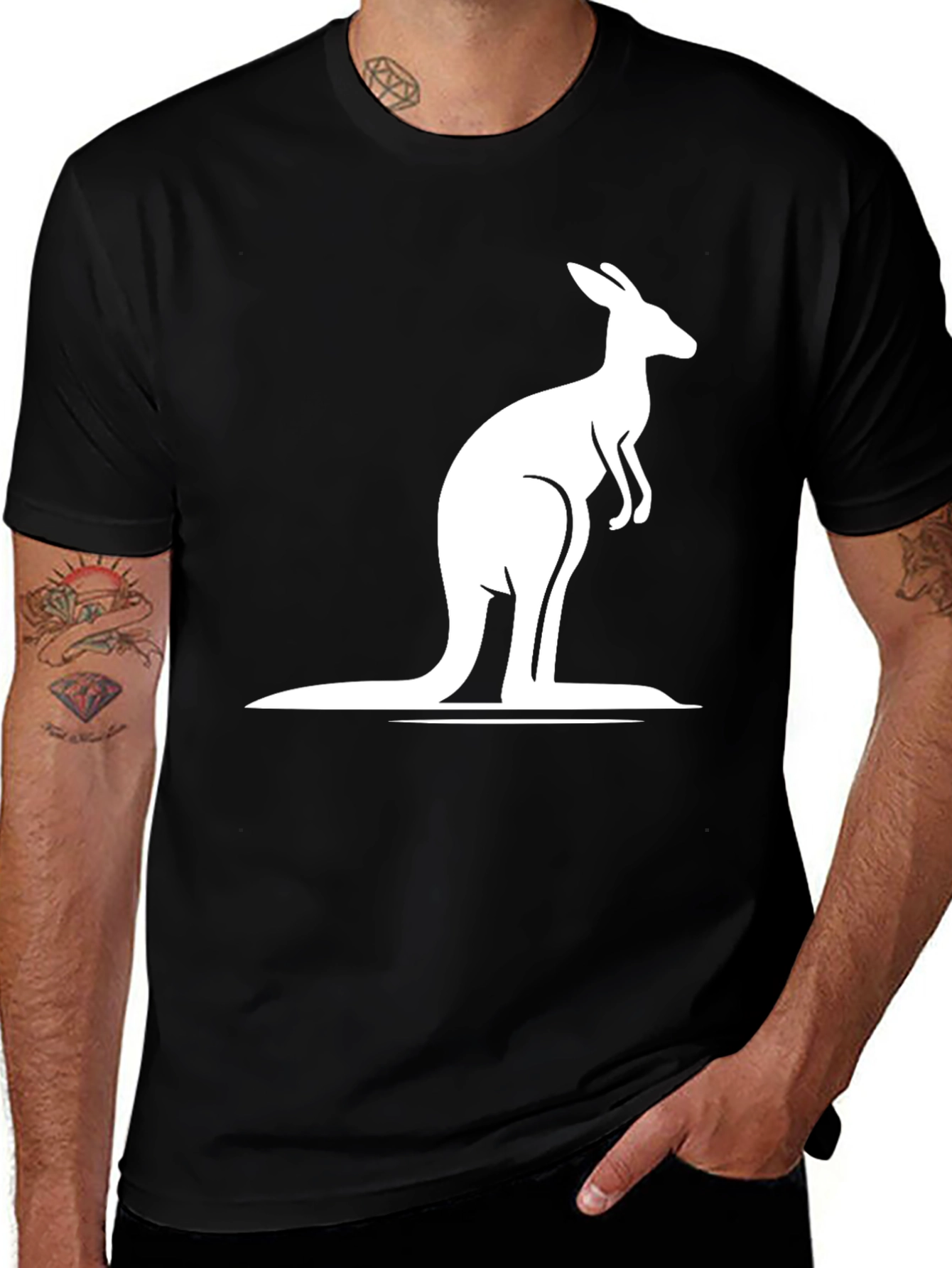 Variant 5 of Kangaroo Graphic Tee - Black