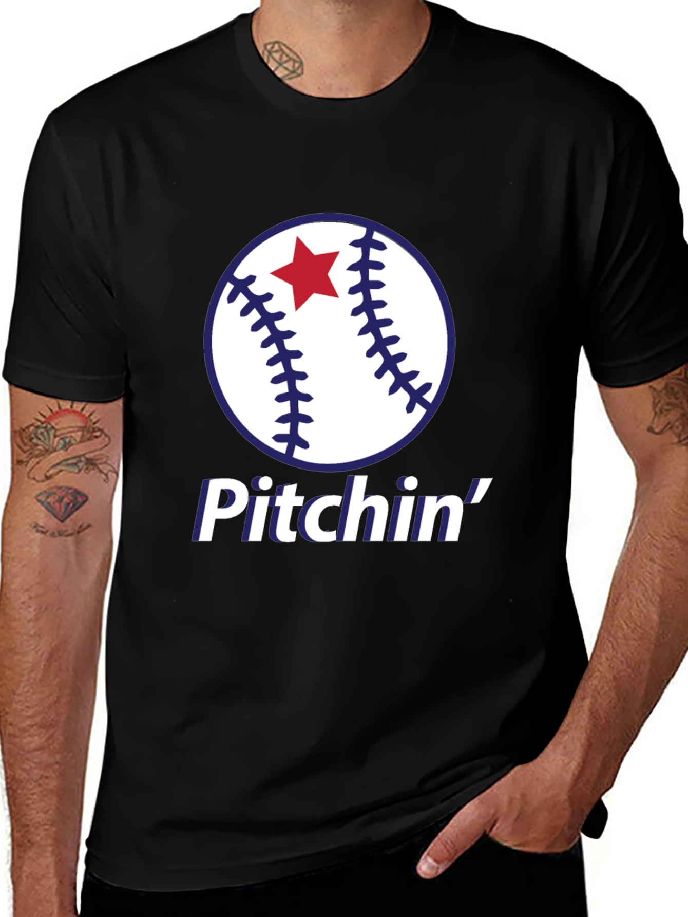 Variant 26 of Pitchin' Baseball Graphic T-Shirt