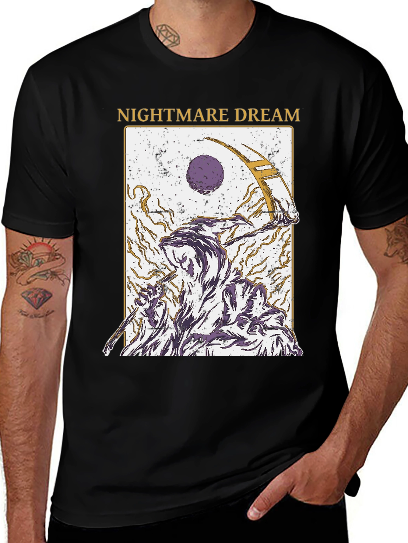 Variant 12 of Nightmare Dream Graphic Print Black T-Shirt