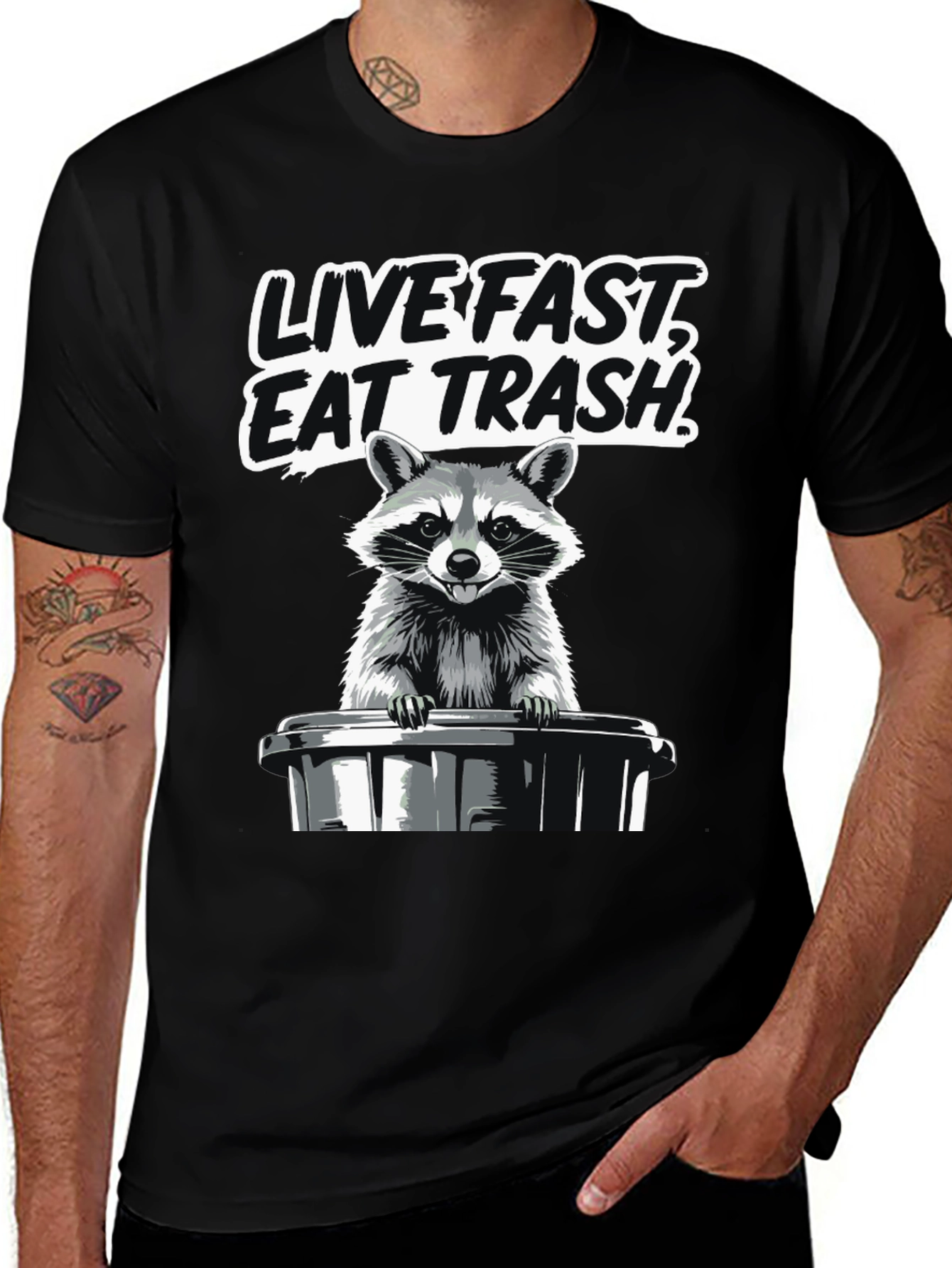Variant 24 of Live Fast Eat Trash Graphic Tee
