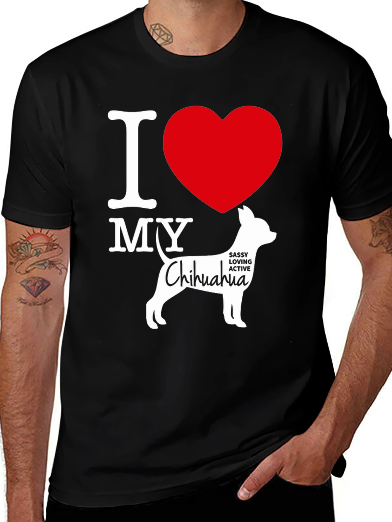 I Heart My Chihuahua Black T-Shirt