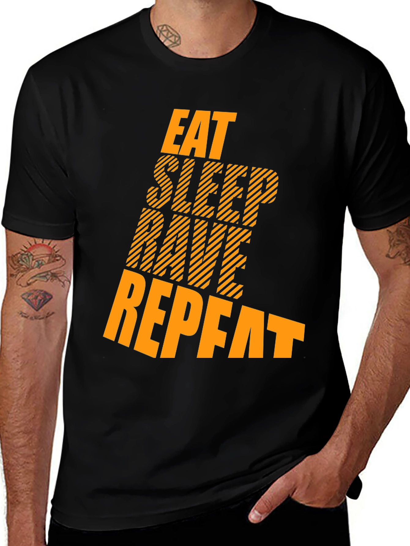 Variant 20 of Eat Sleep Rave Repeat Graphic Tee