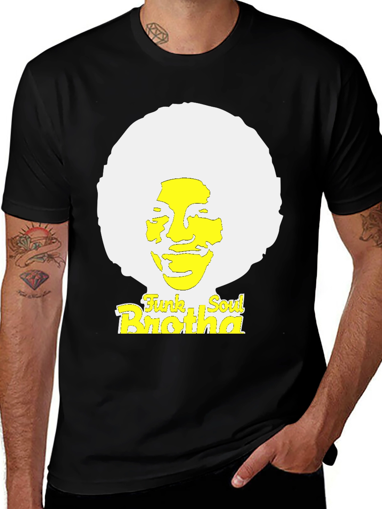 Variant 25 of Funk Soul Brotha Graphic T-Shirt - Black