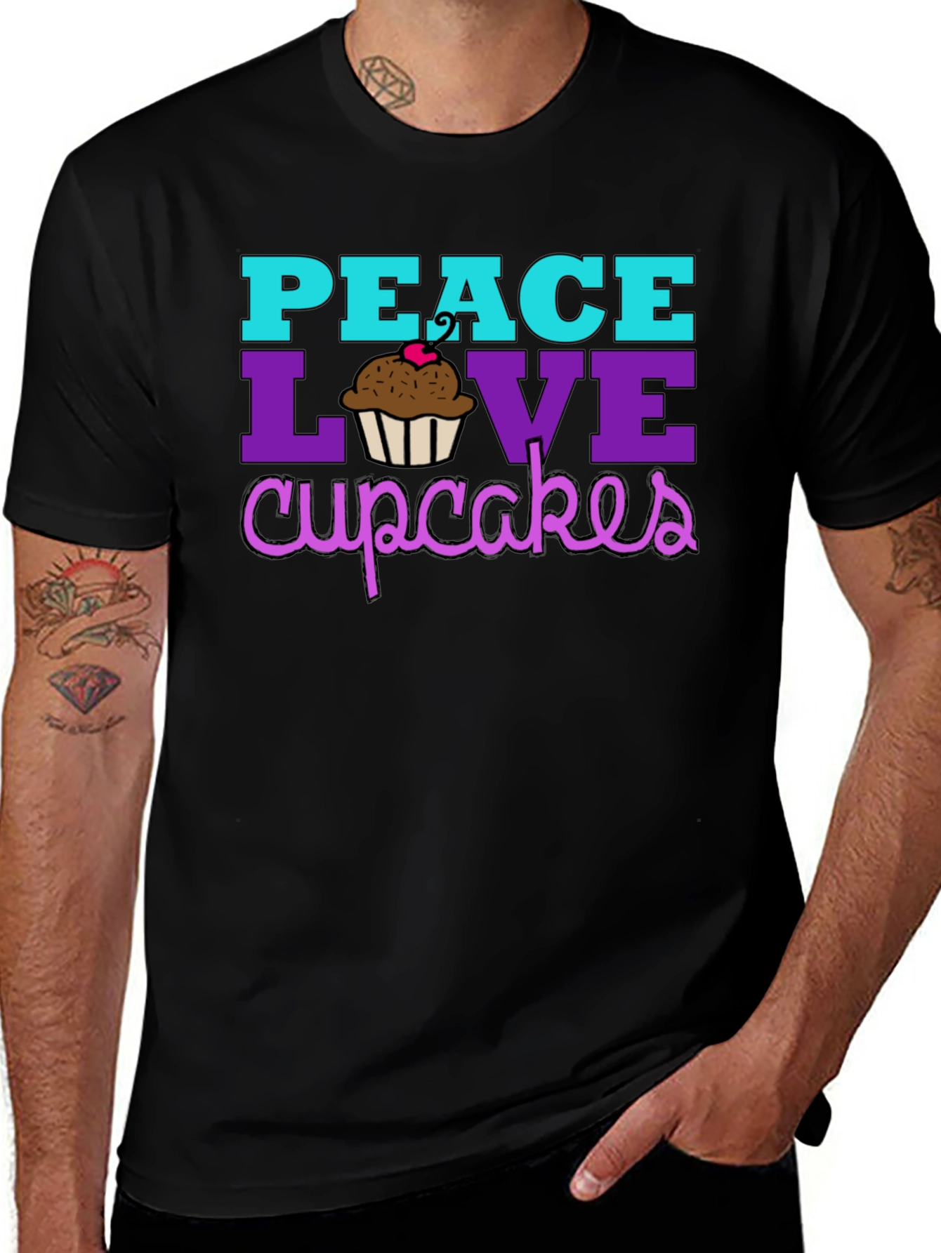 Peace Love Cupcakes Graphic Tee
