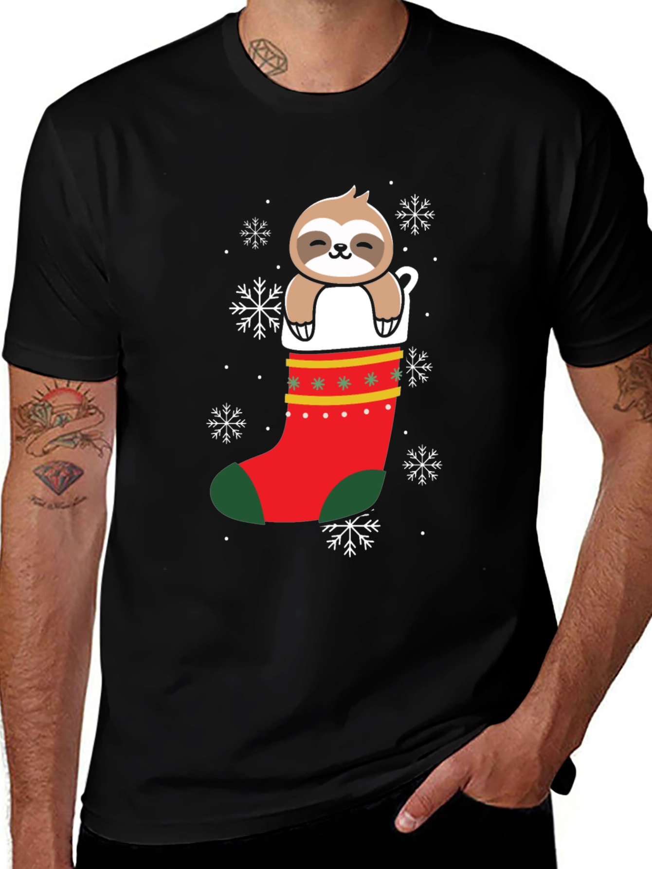 Festive Sloth Christmas T-Shirt