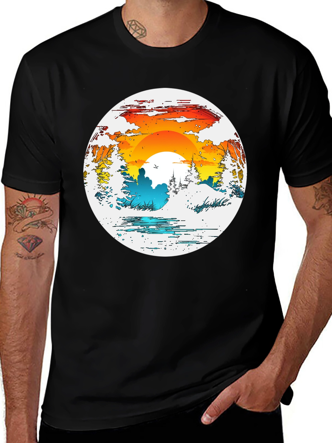 Variant 14 of Nature Sunset Graphic T-Shirt