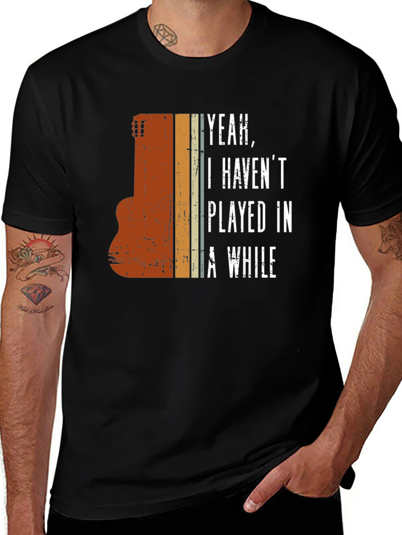 Variant 13 of Retro Guitar Player T-Shirt: Yeah, I Haven't Played In a While