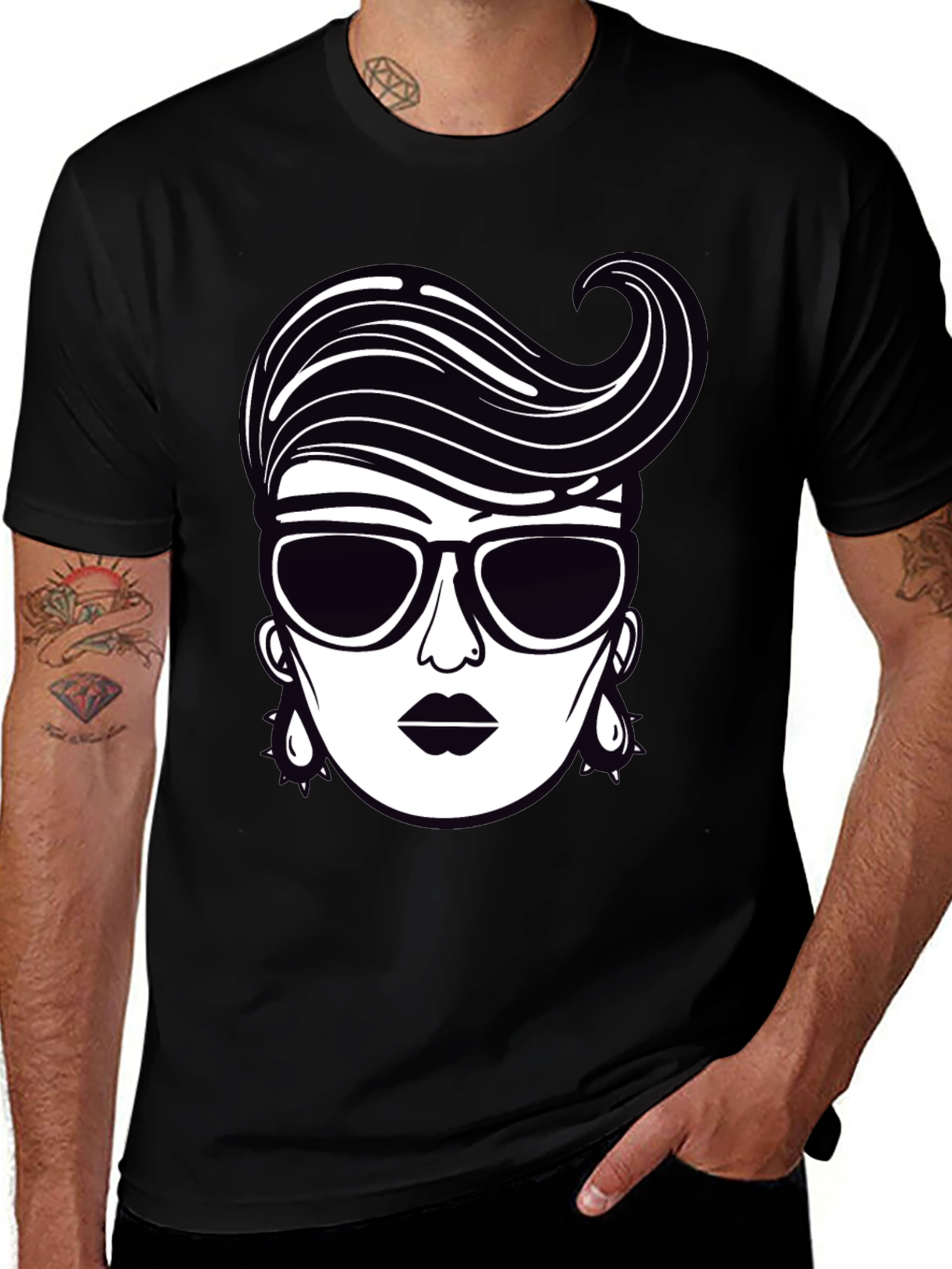 Variant 7 of Retro Style Graphic Tee - Chic Woman Design