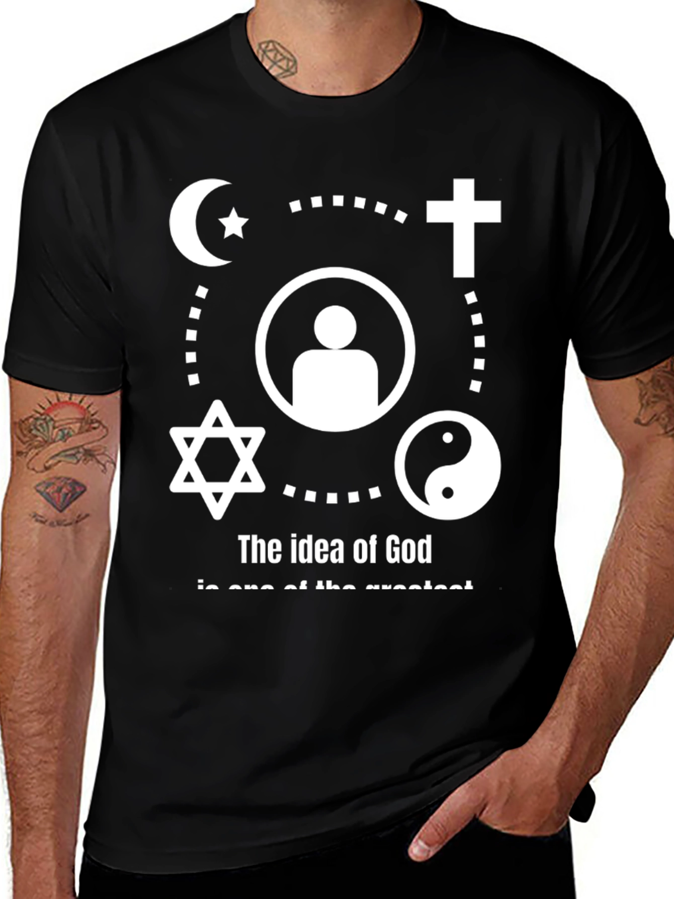 Variant 9 of God Idea Graphic Tee - Unisex Black T-Shirt