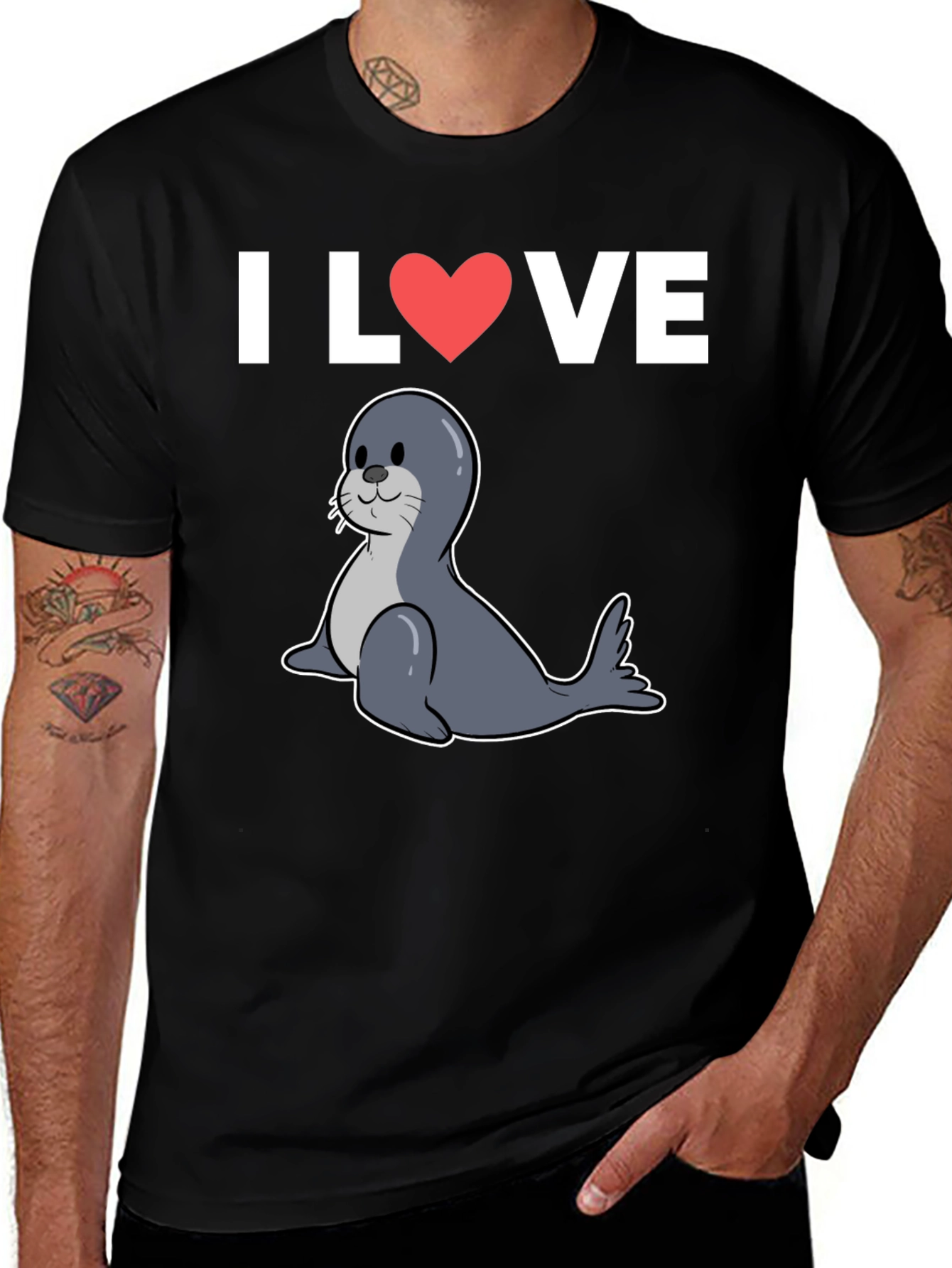 Variant 21 of I Heart Seals T-Shirt - Cute Seal Graphic Tee