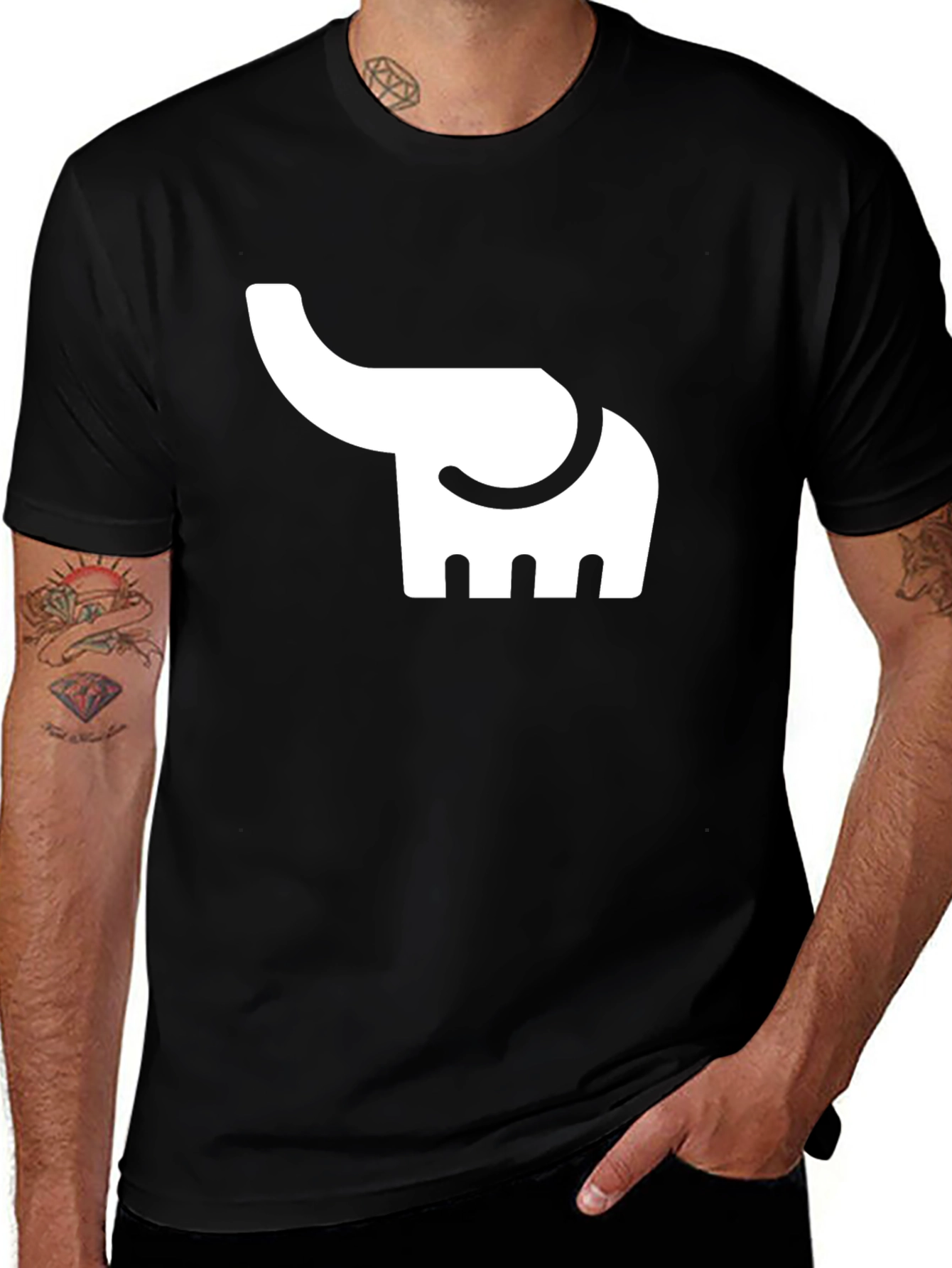 Variant 16 of Elephant Graphic Tee - Unisex Black T-Shirt