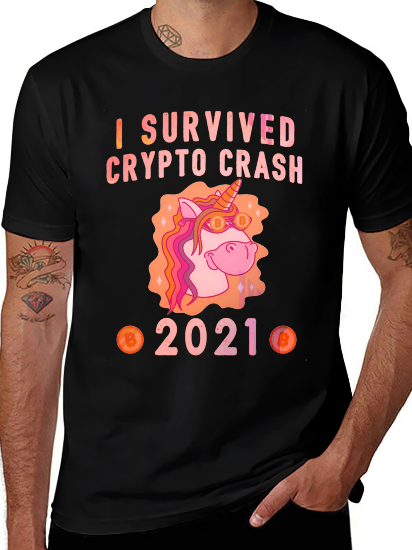 Variant 16 of I Survived Crypto Crash 2021 T-Shirt