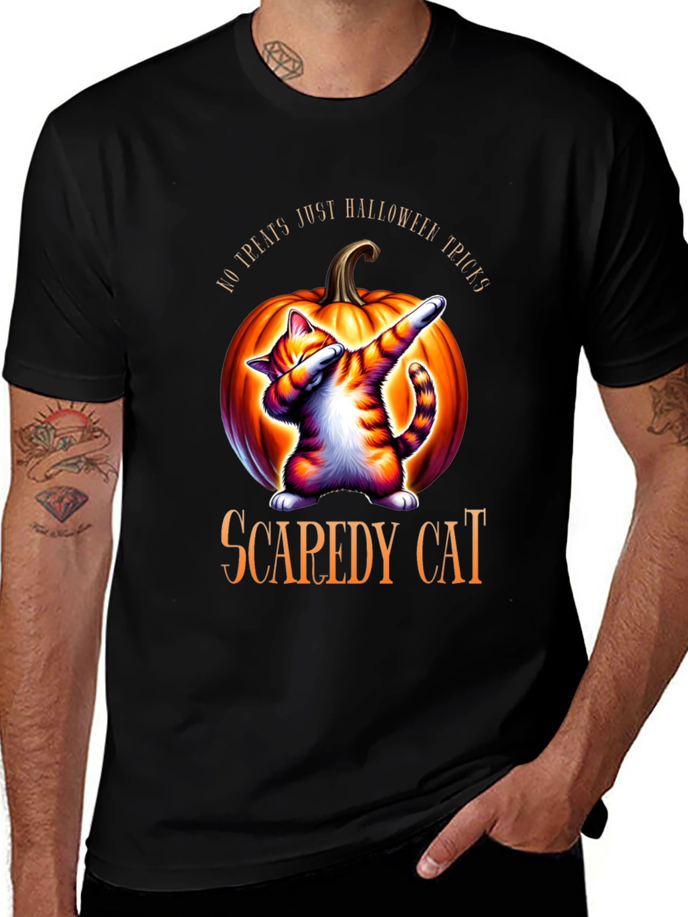 Variant 14 of Halloween Scaredy Cat Dabbing T-Shirt
