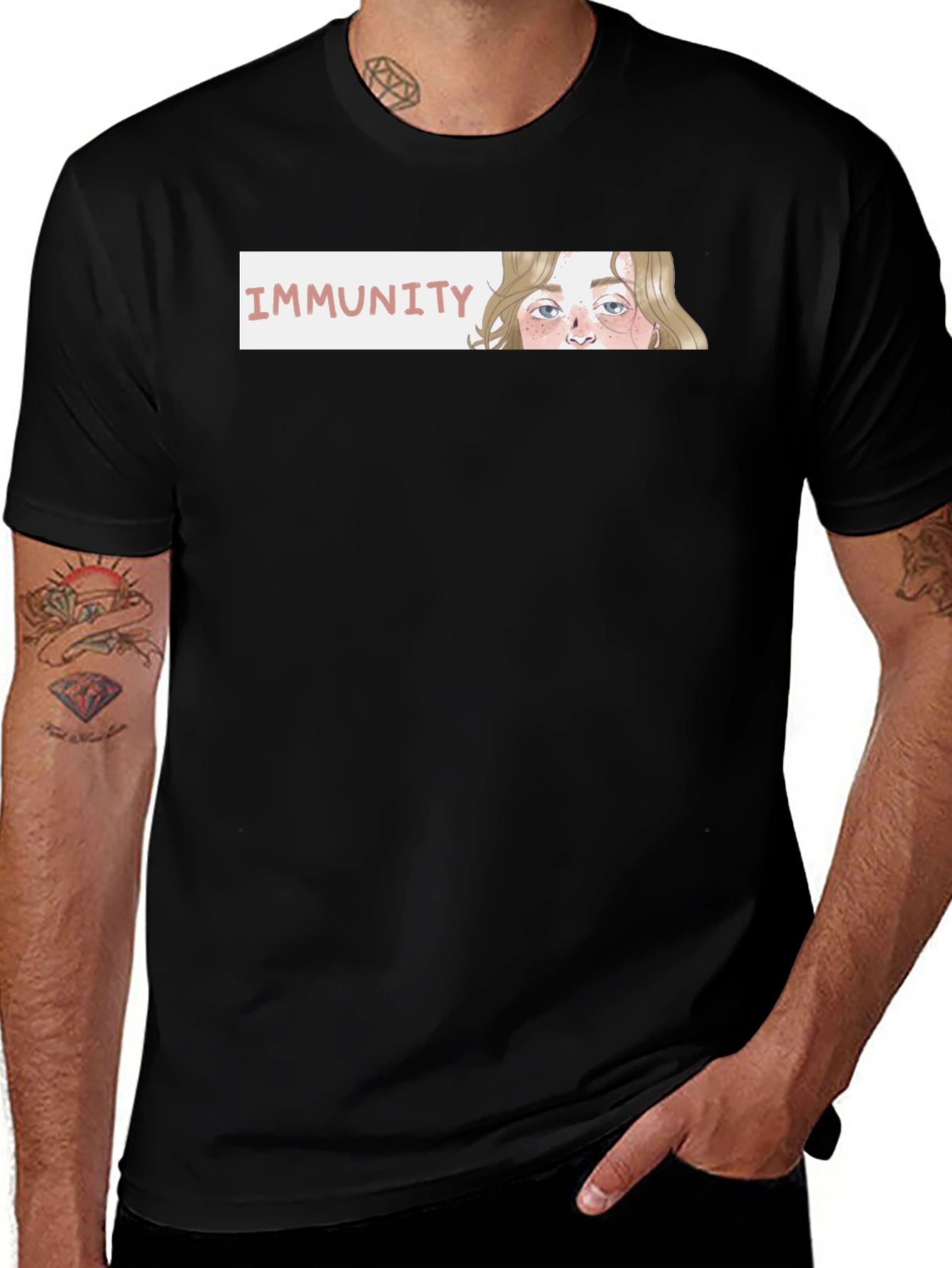 Variant 16 of Immunity Album Inspired Black T-Shirt