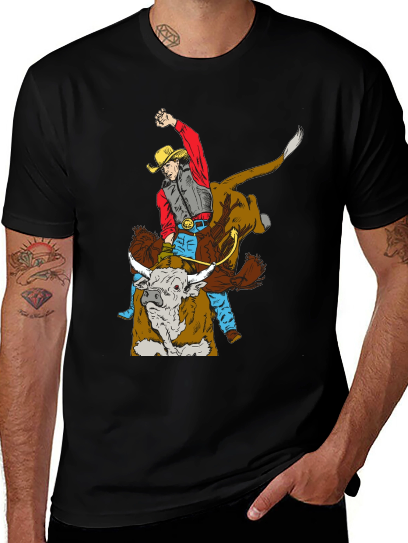 Variant 18 of Cowboy Bull Riding Graphic Tee