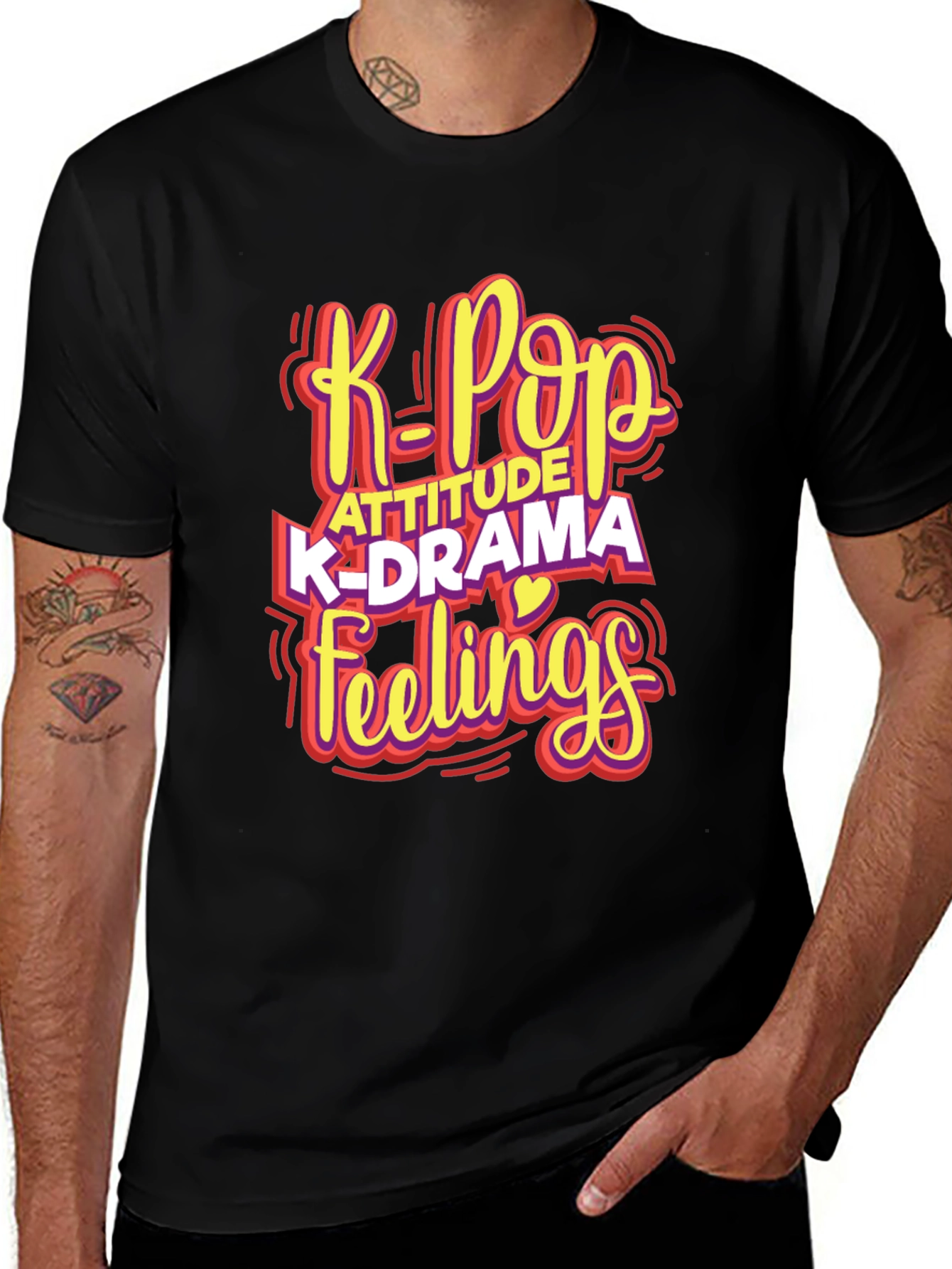 K-Pop Attitude Graphic T-Shirt