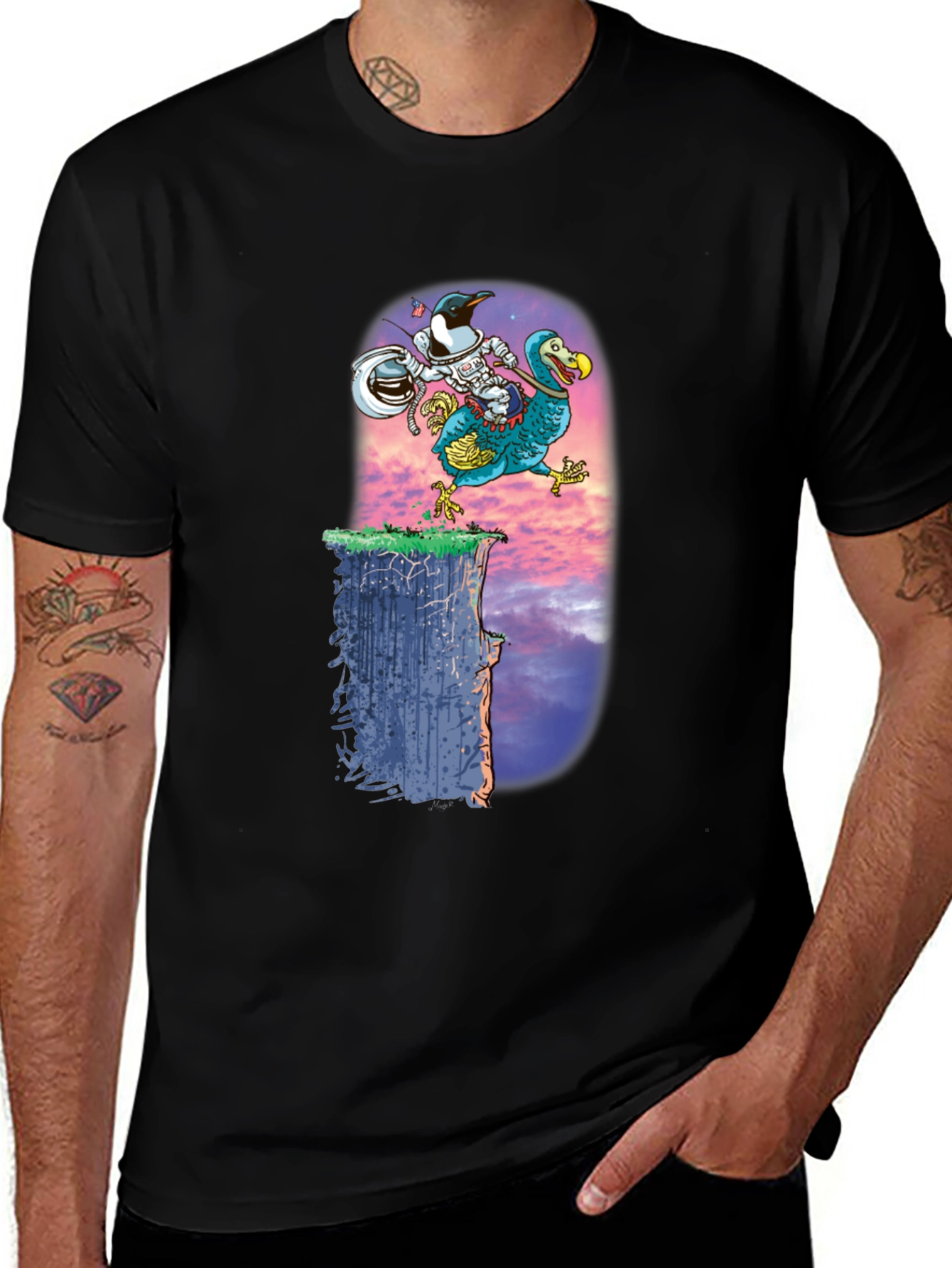 Variant 23 of Dodo Astronaut T-Shirt - Cliff Edge Adventure