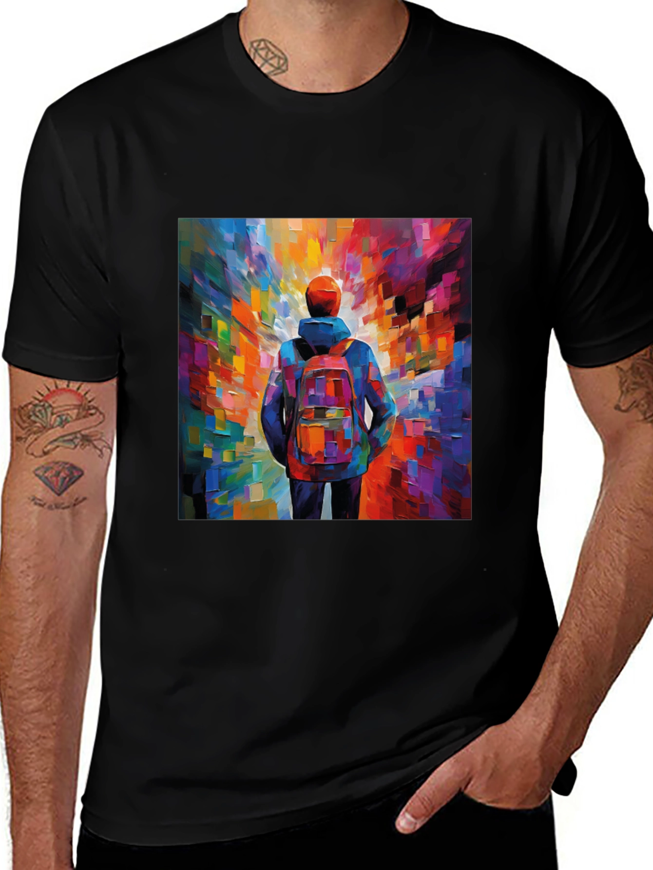 Abstract Art Graphic Black T-Shirt