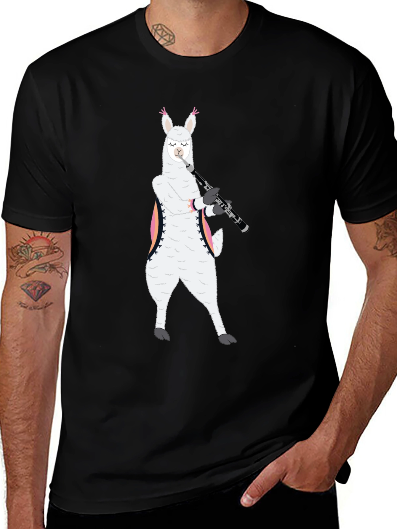 Variant 22 of Llama Saxophone Player Graphic T-Shirt