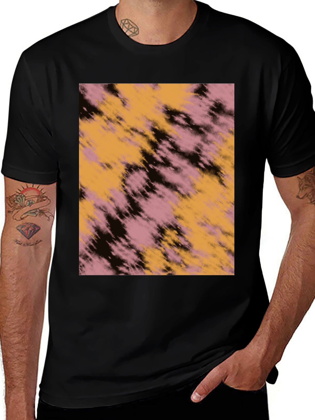 Variant 4 of Abstract Graphic Print Black Casual T-Shirt