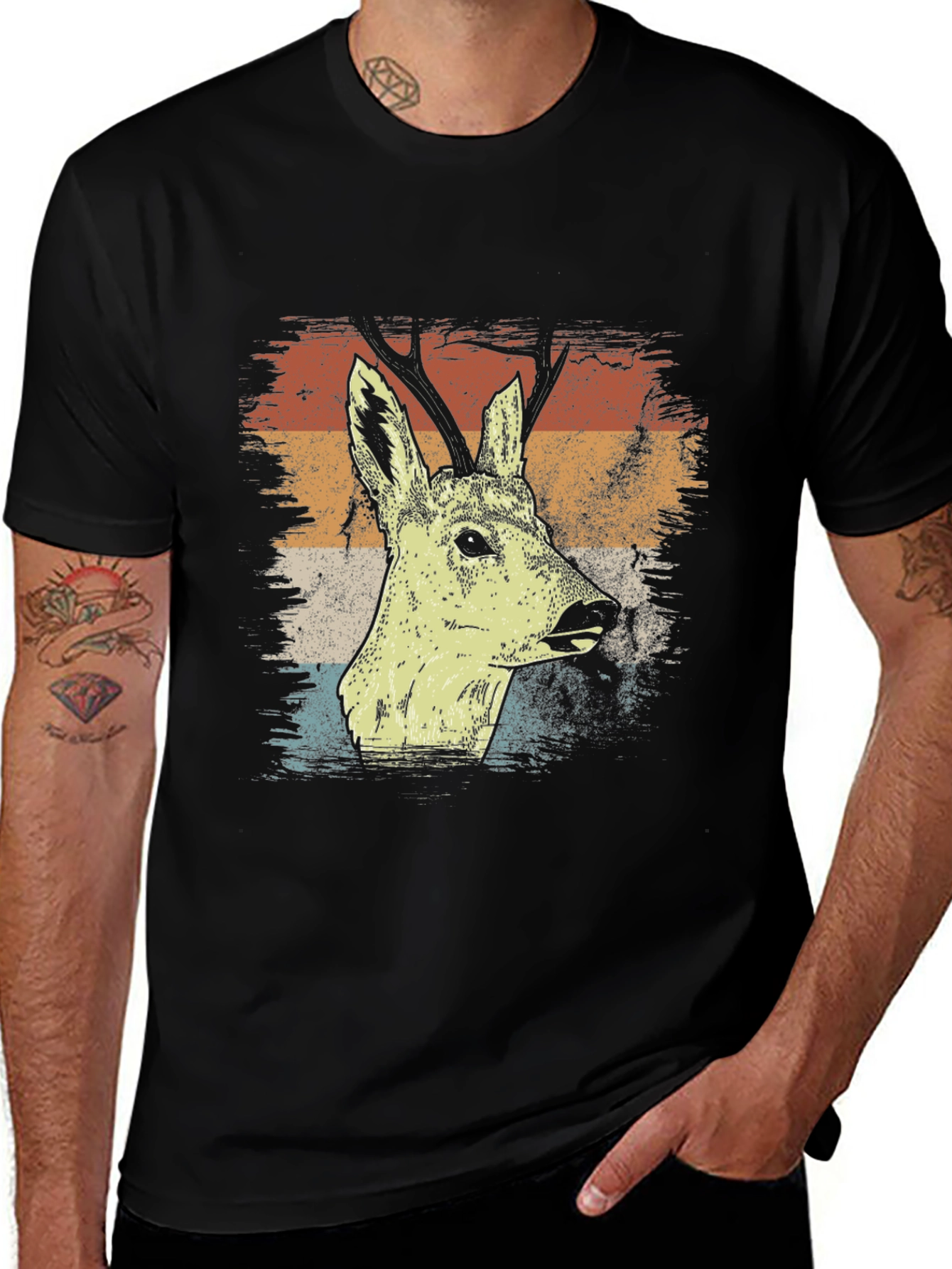 Variant 26 of Vintage Deer Graphic Tee - Nature Lover's T-Shirt