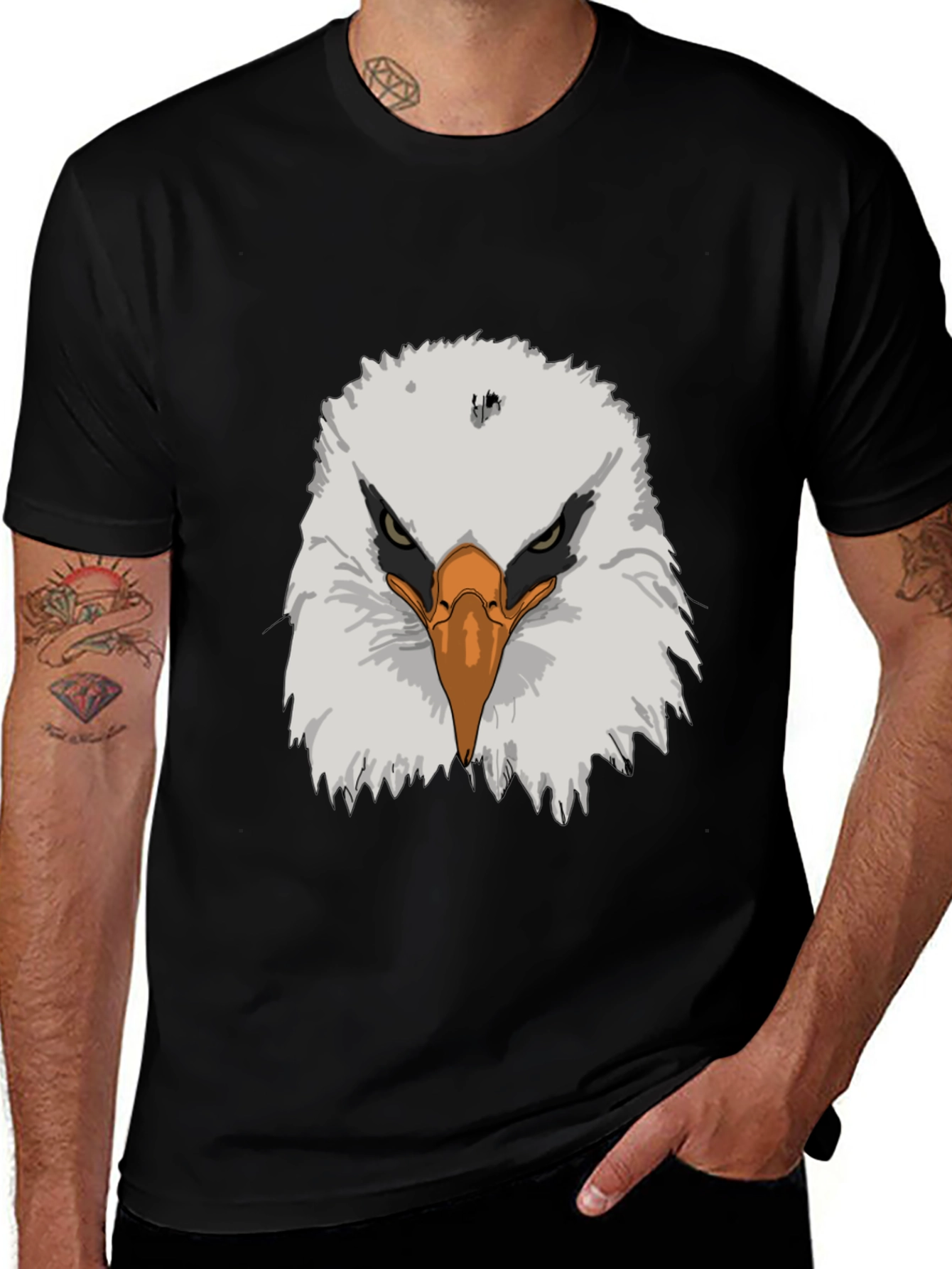 Variant 2 of Eagle Head Graphic Print T-Shirt