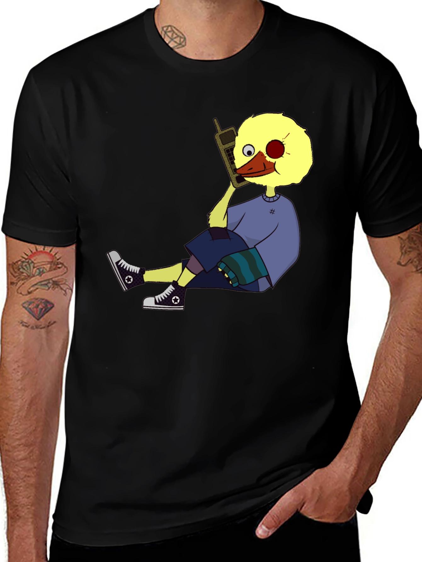 Variant 15 of Cartoon Duck Black T-Shirt