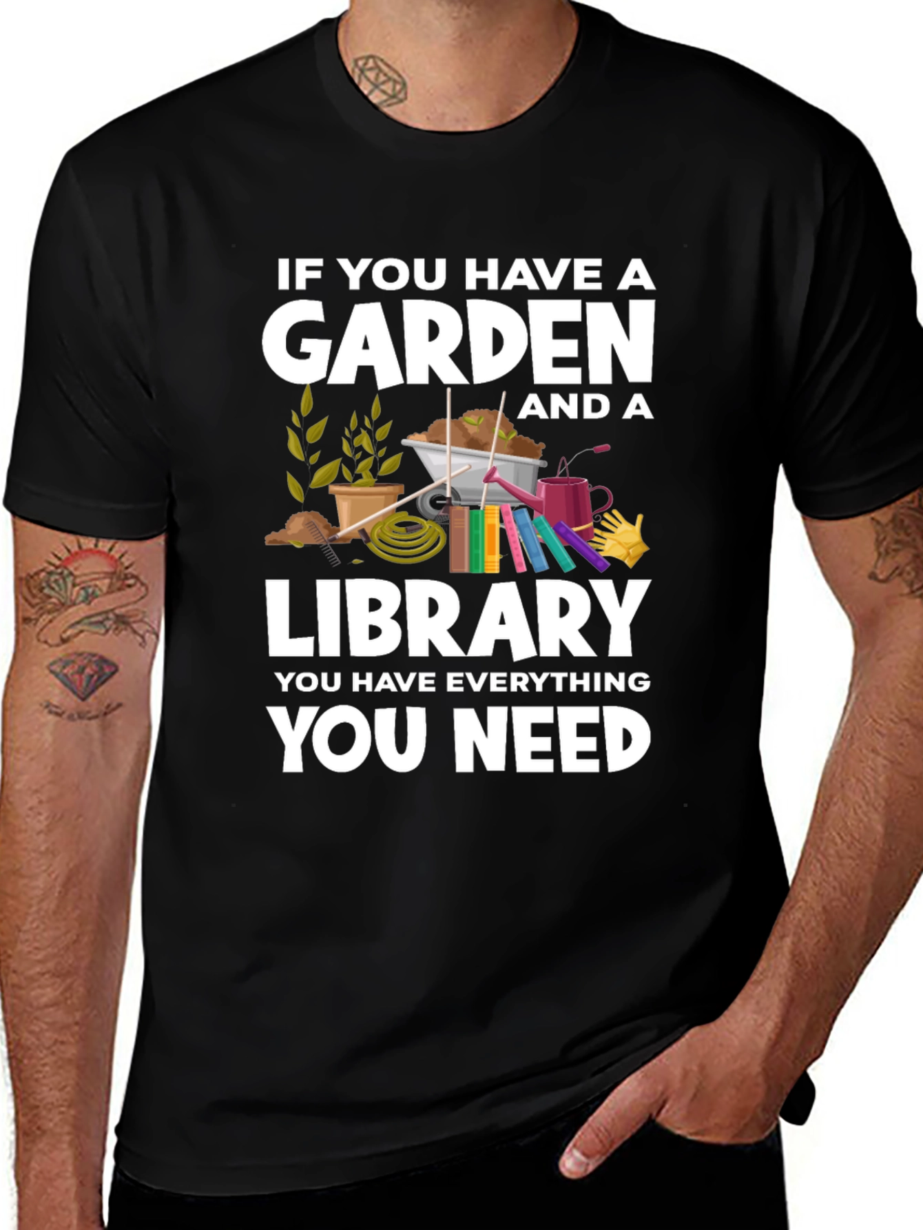 Variant 26 of Gardener & Book Lover Graphic T-Shirt