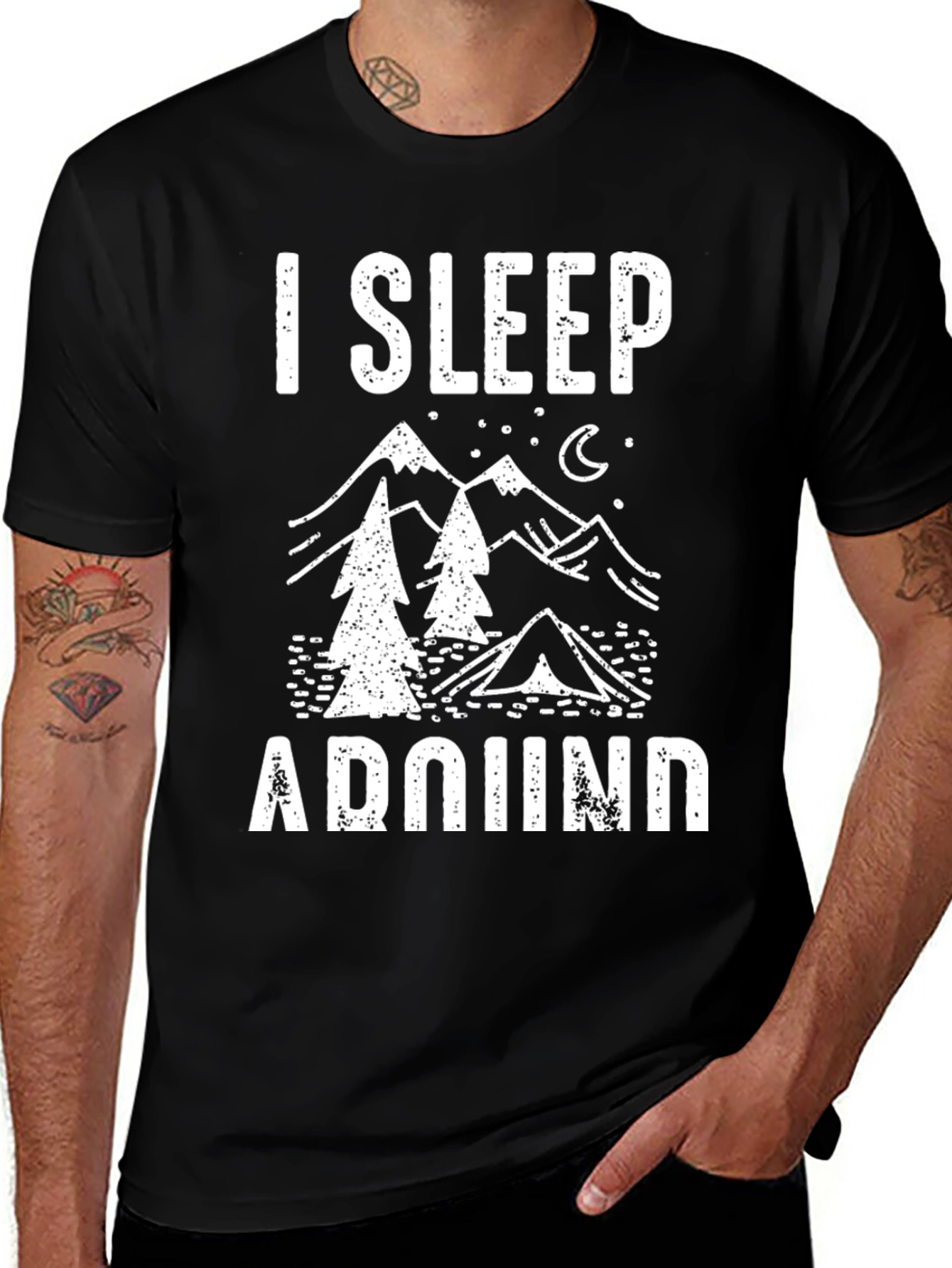 Variant 23 of I Sleep Around Camping Graphic Tee