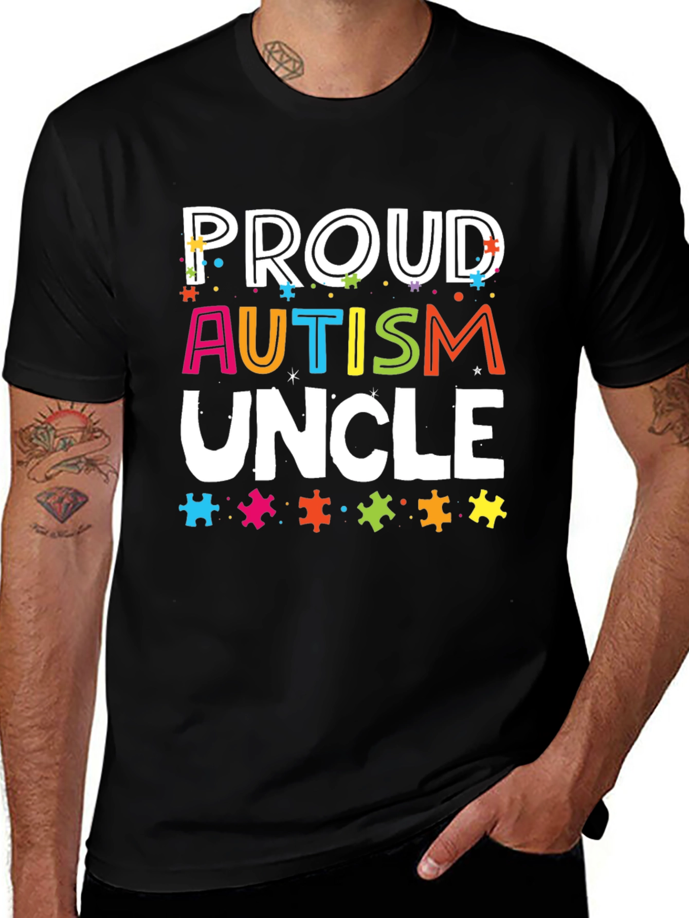 Variant 26 of Proud Autism Uncle T-Shirt