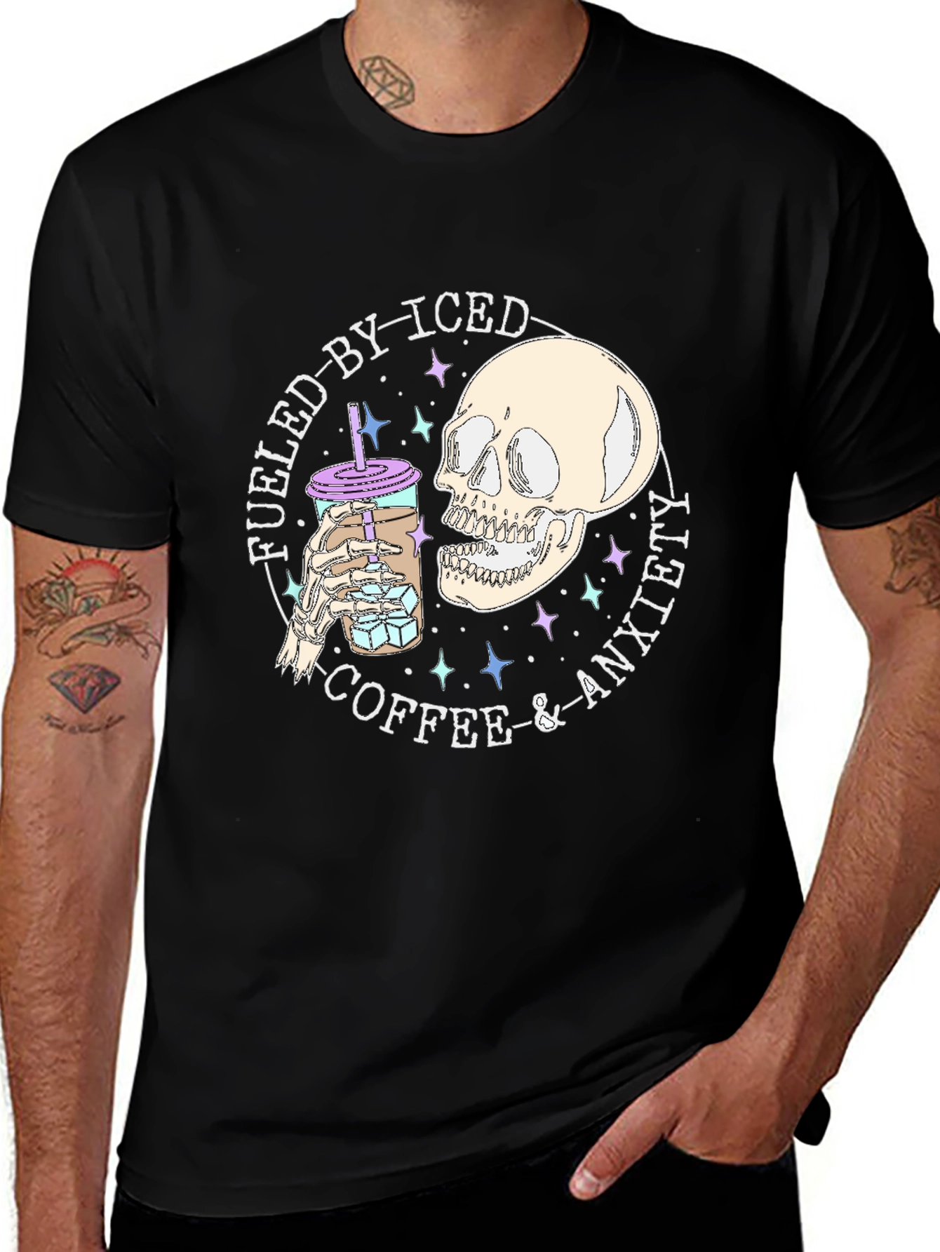 Variant 13 of Fueled By Iced Coffee & Anxiety Graphic Tee