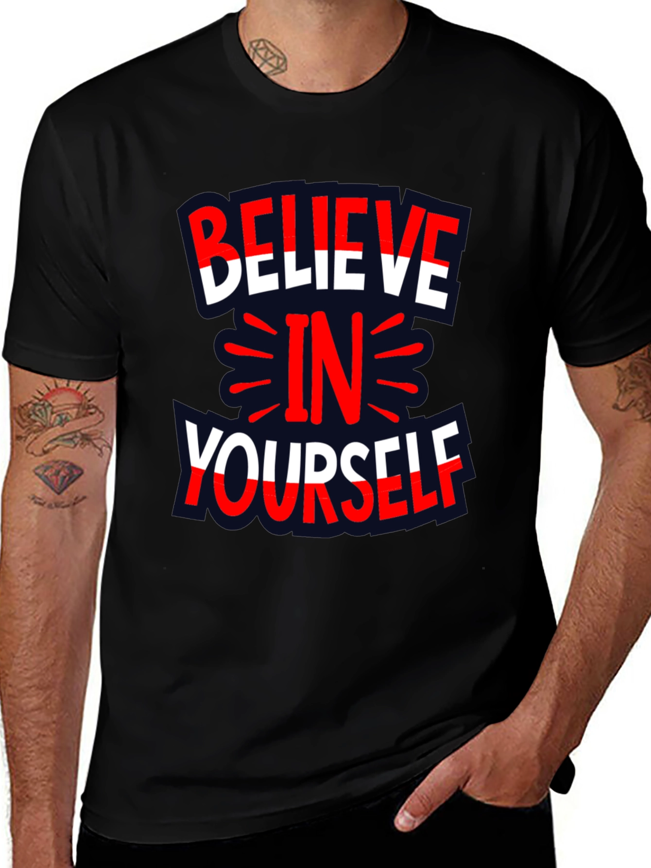 Variant 8 of Believe in Yourself Graphic Print Tee