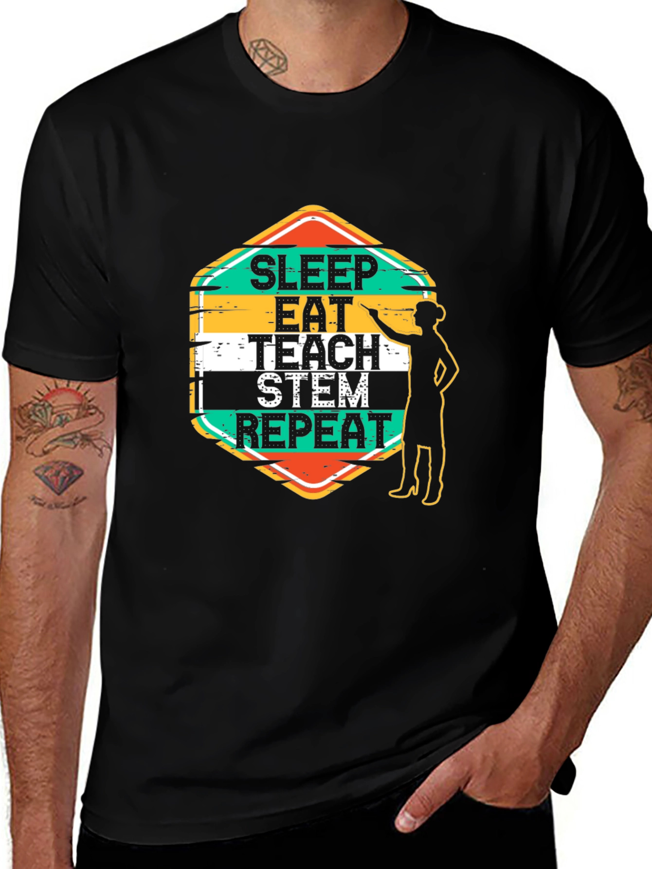 Variant 10 of STEM Teacher T-Shirt - Sleep Eat Teach Repeat