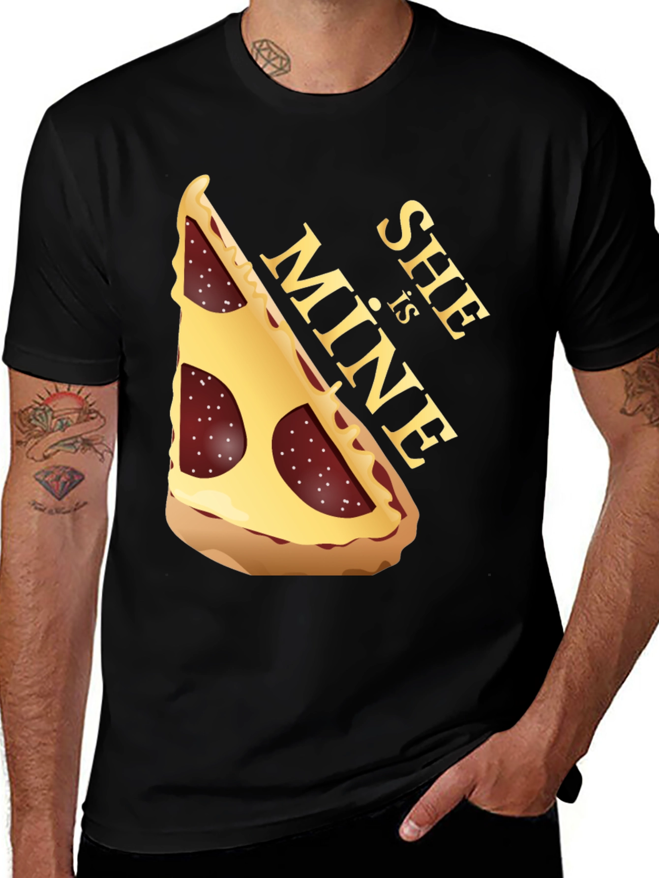 Pizza Slice Graphic Tee - "She is MINE"