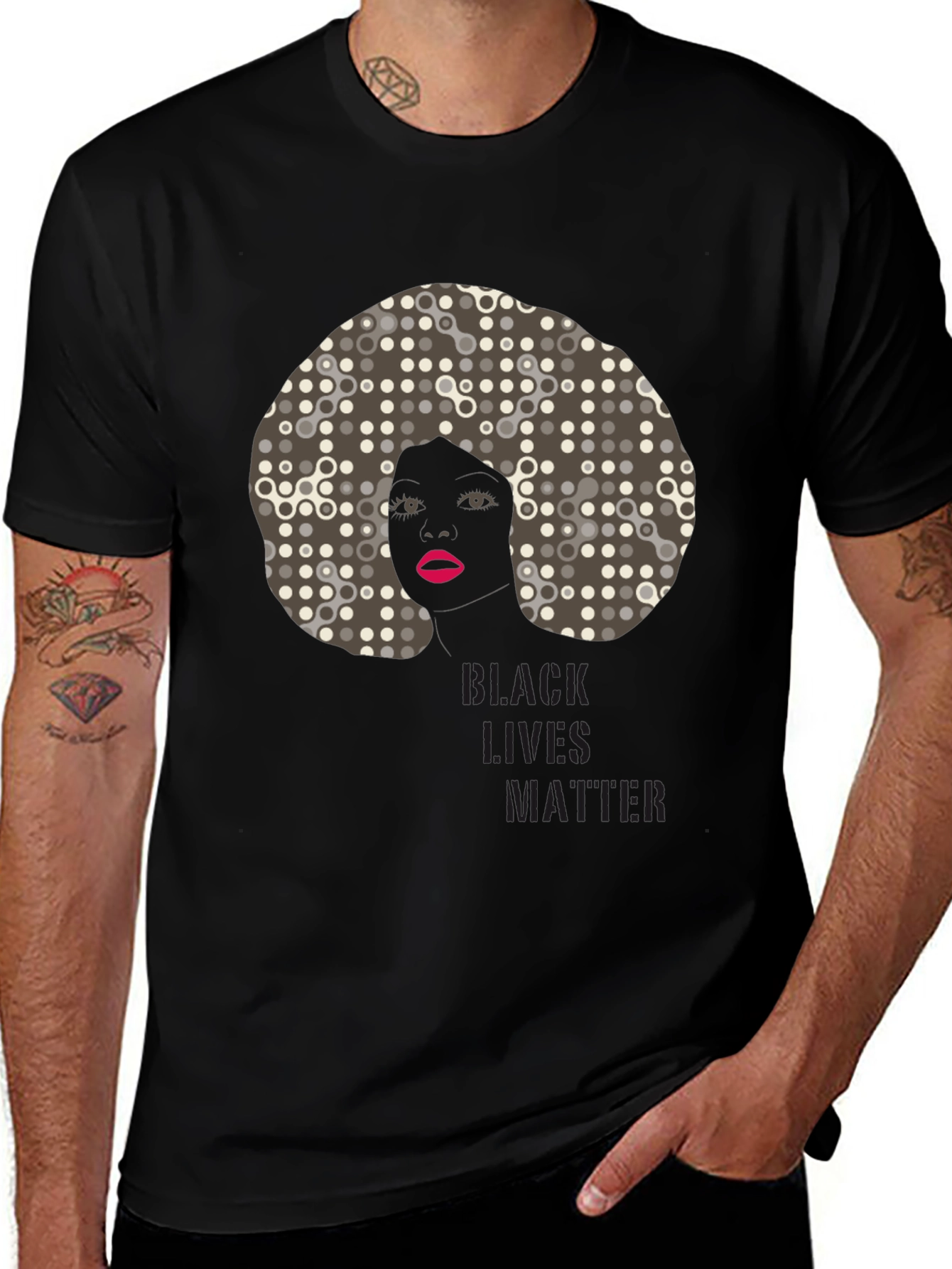 Black Black Lives Matter Afro Graphic Tee main image
