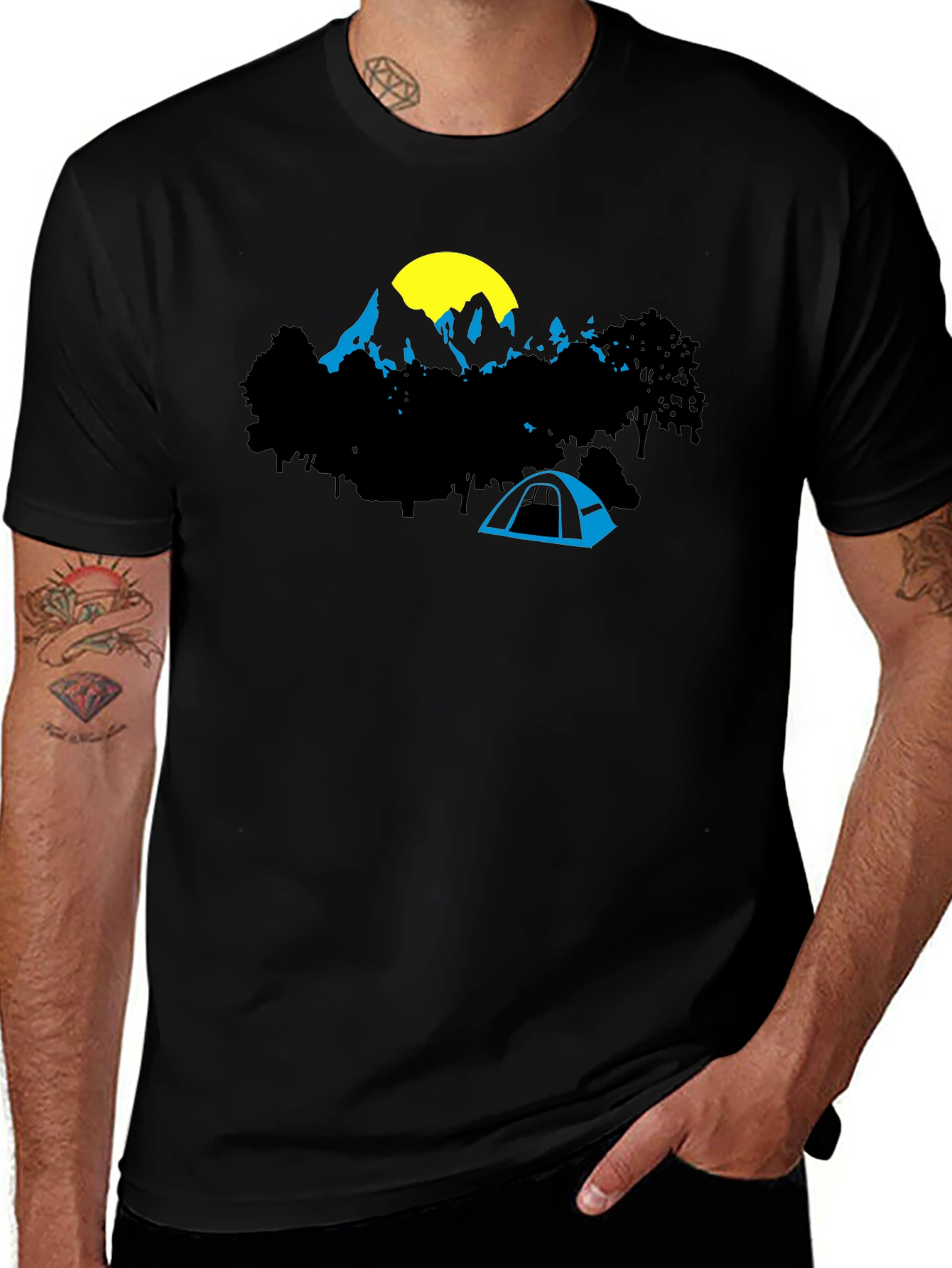 Mountain Tent Graphic Tee - Adventure Awaits