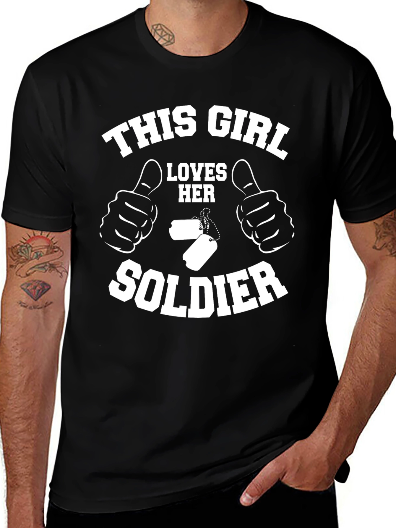 Variant 15 of This Girl Loves Her Soldier Graphic T-Shirt