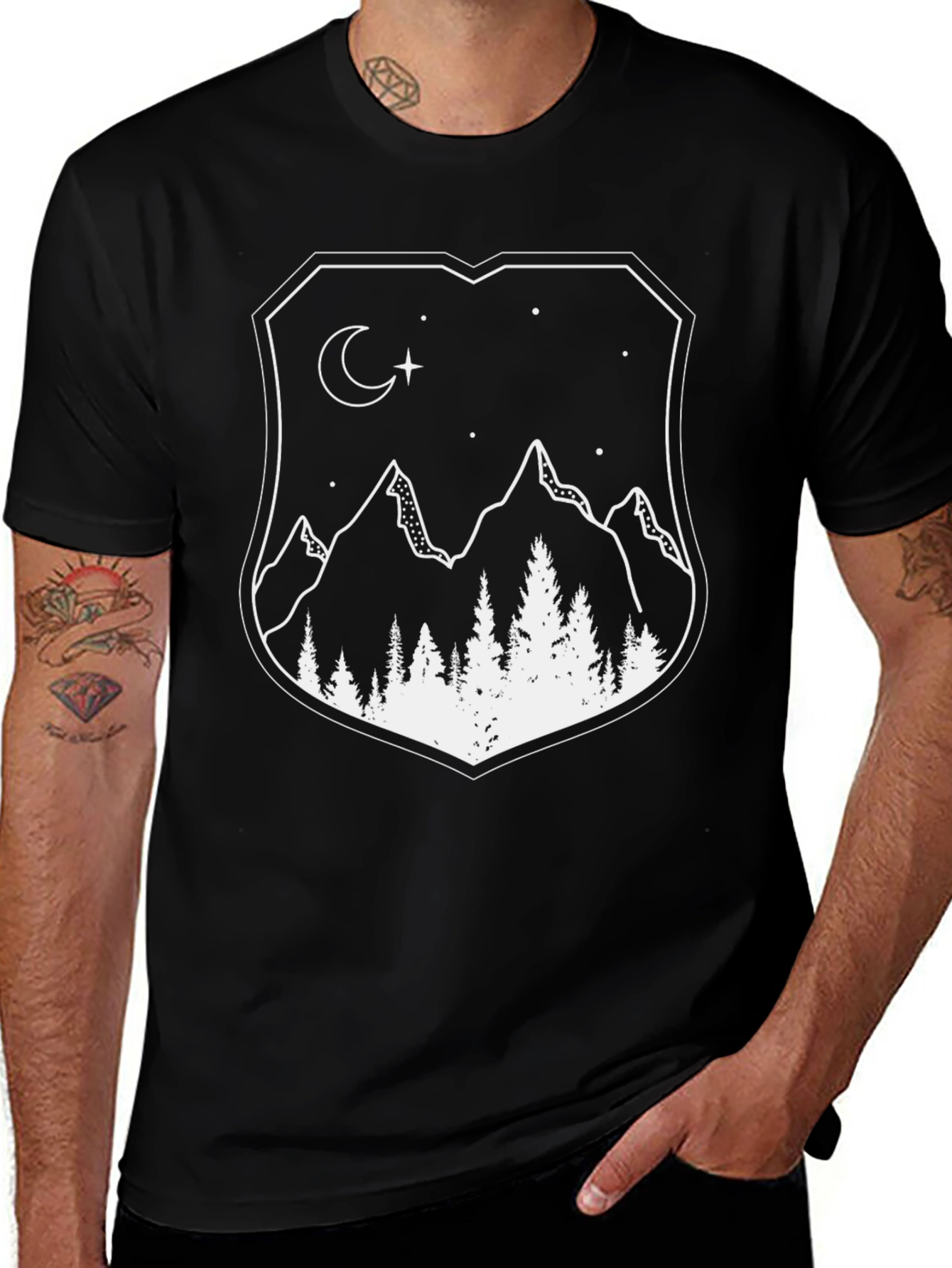 Variant 30 of Mountainscape Graphic Tee - Black