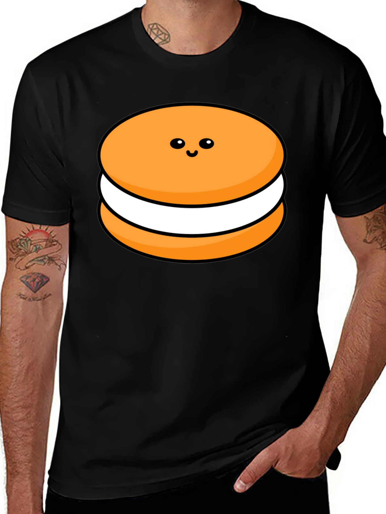 Variant 16 of Cute Cookie Graphic T-Shirt - Unisex Black Tee