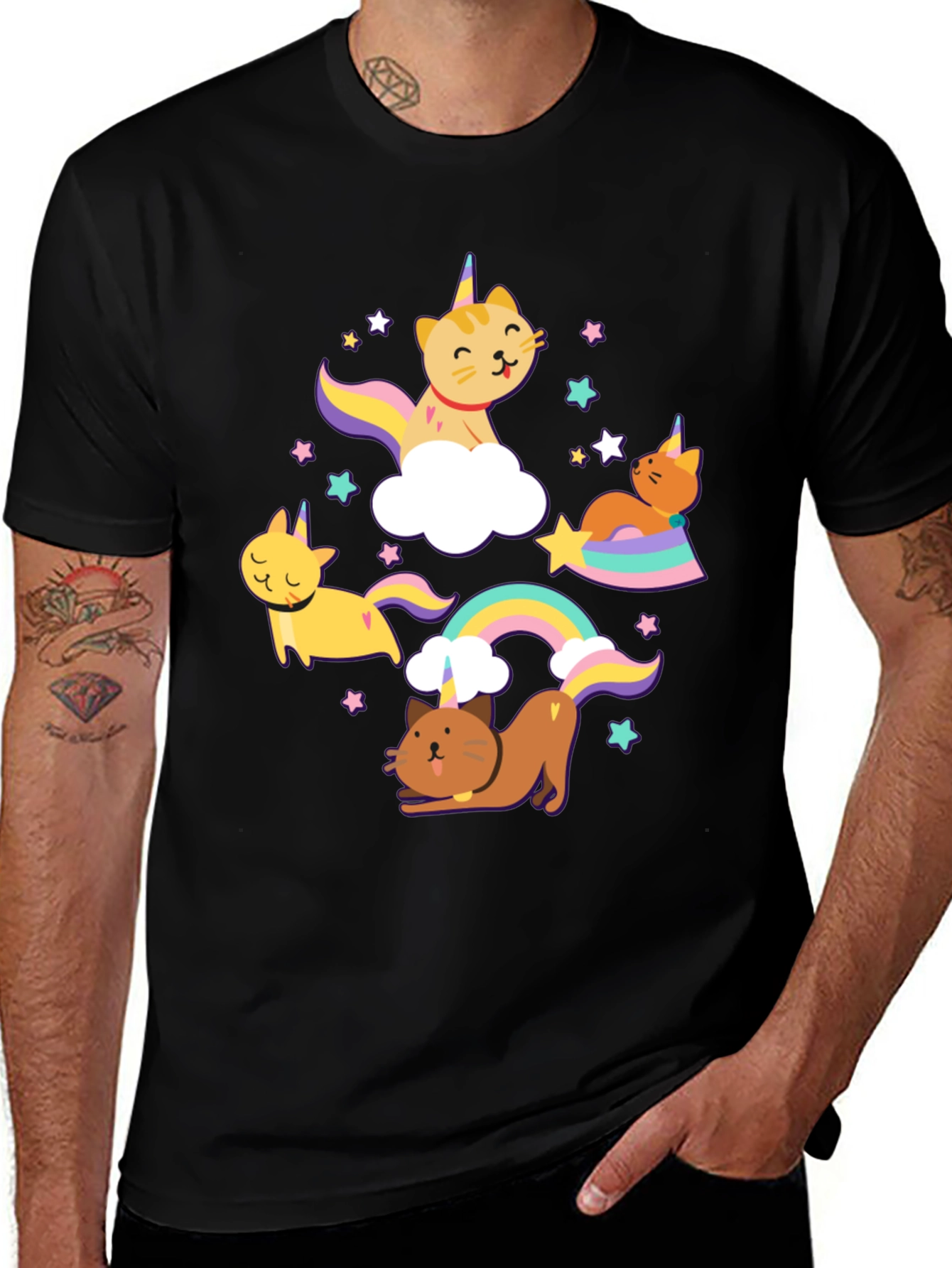 Unicorn Cat T-Shirt - Cute Kawaii Kitten Tee