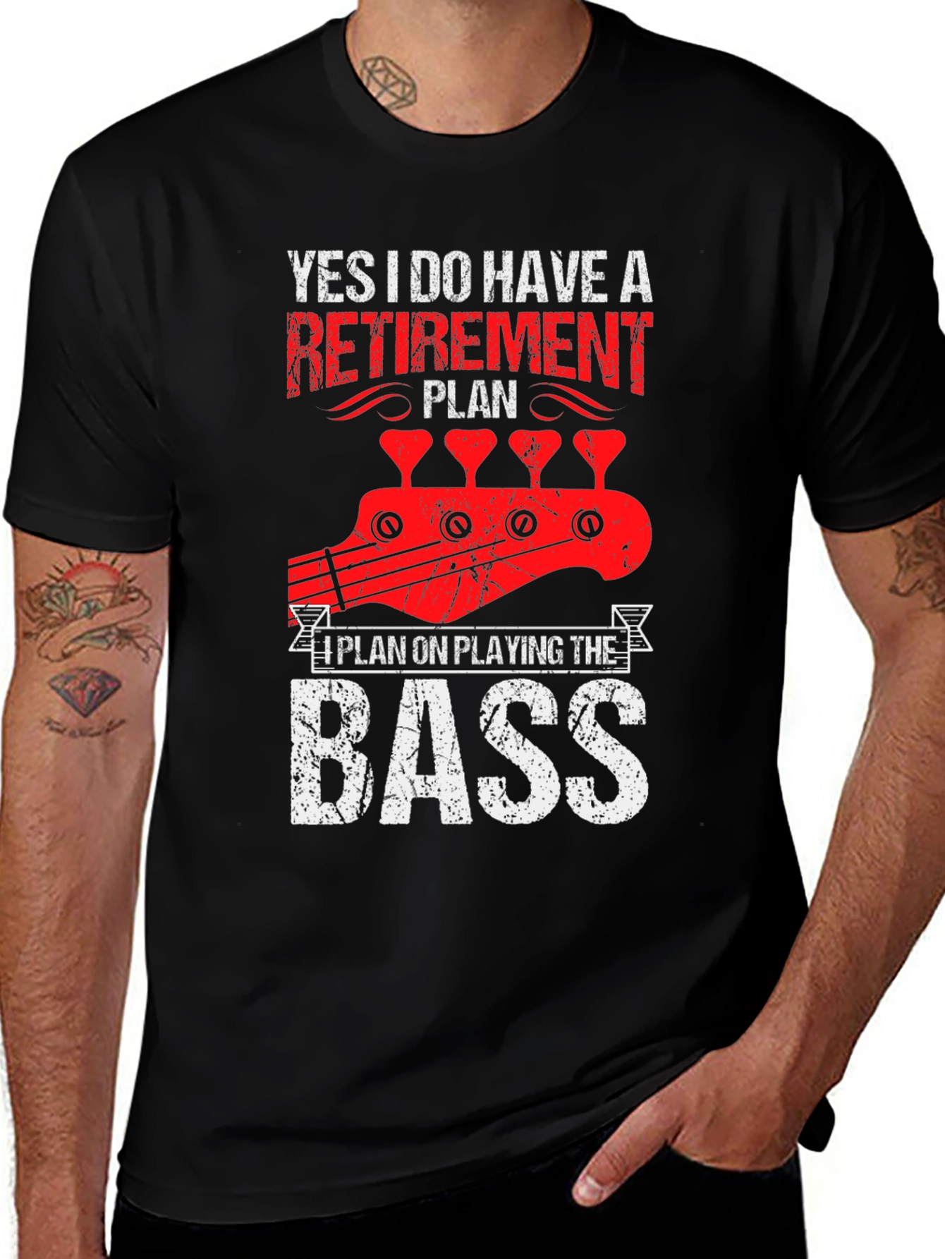 Variant 28 of Retirement Plan Bass Guitar T-Shirt