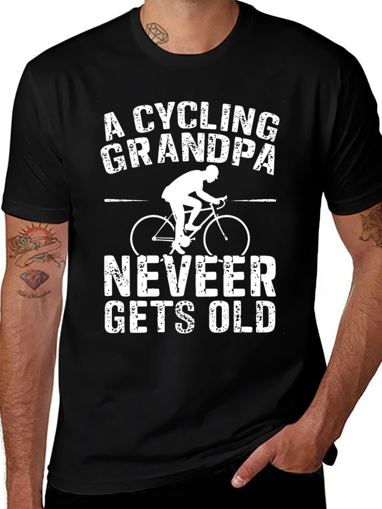 Variant 22 of Cycling Grandpa T-Shirt - Never Gets Old Bike Tee