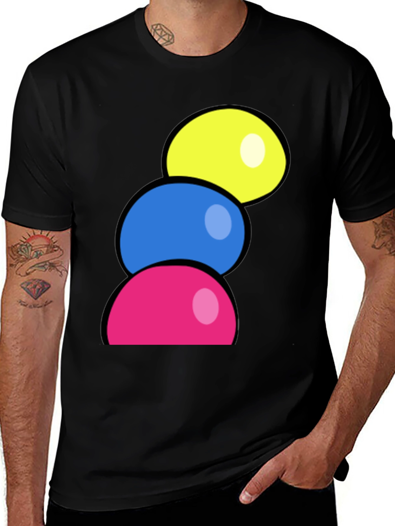 Variant 3 of Colorful Abstract Graphic Tee - Black