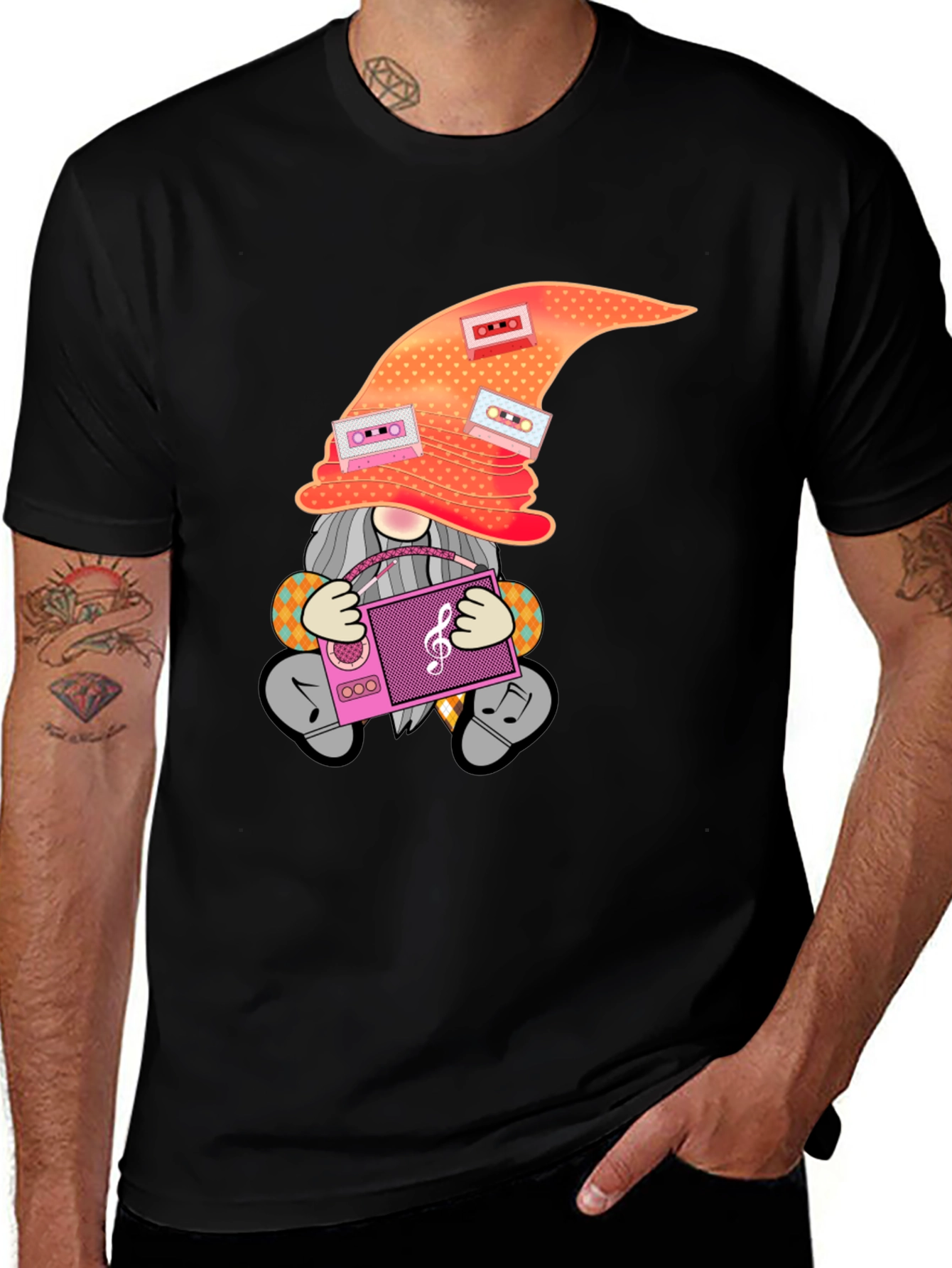 Variant 25 of Retro Music Gnome Graphic Tee