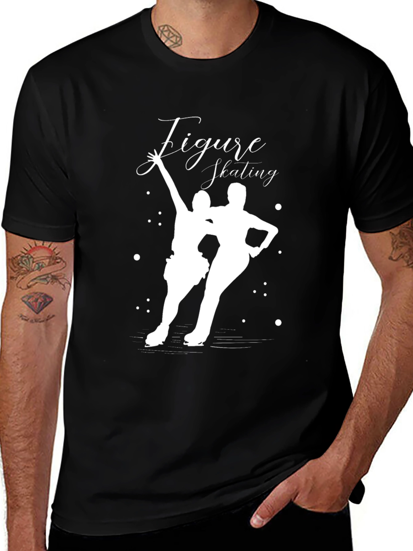 Variant 28 of Figure Skating Black Graphic Tee