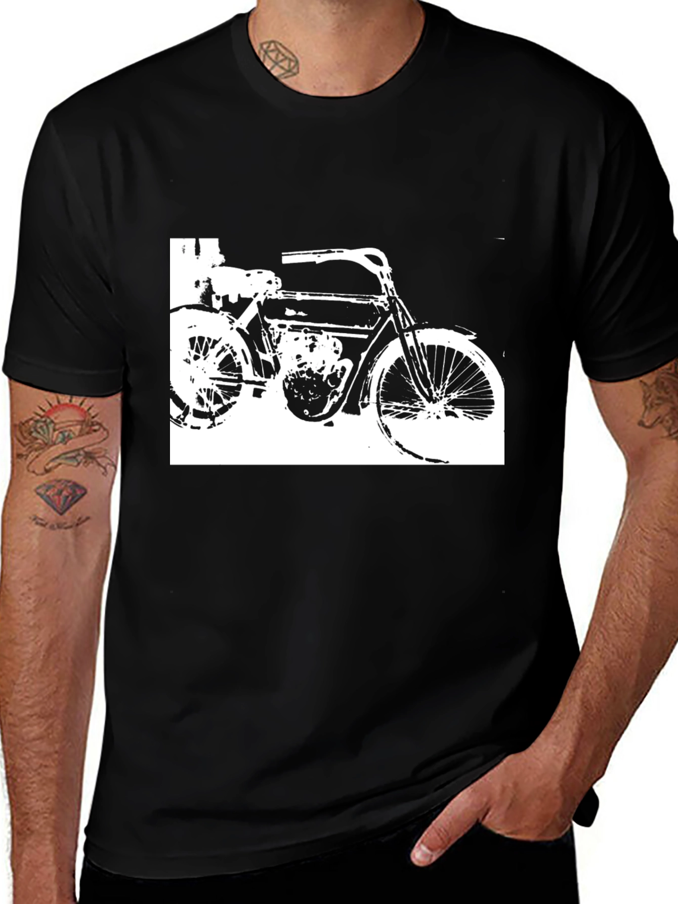 Variant 29 of Vintage Motorcycle Graphic Black T-Shirt