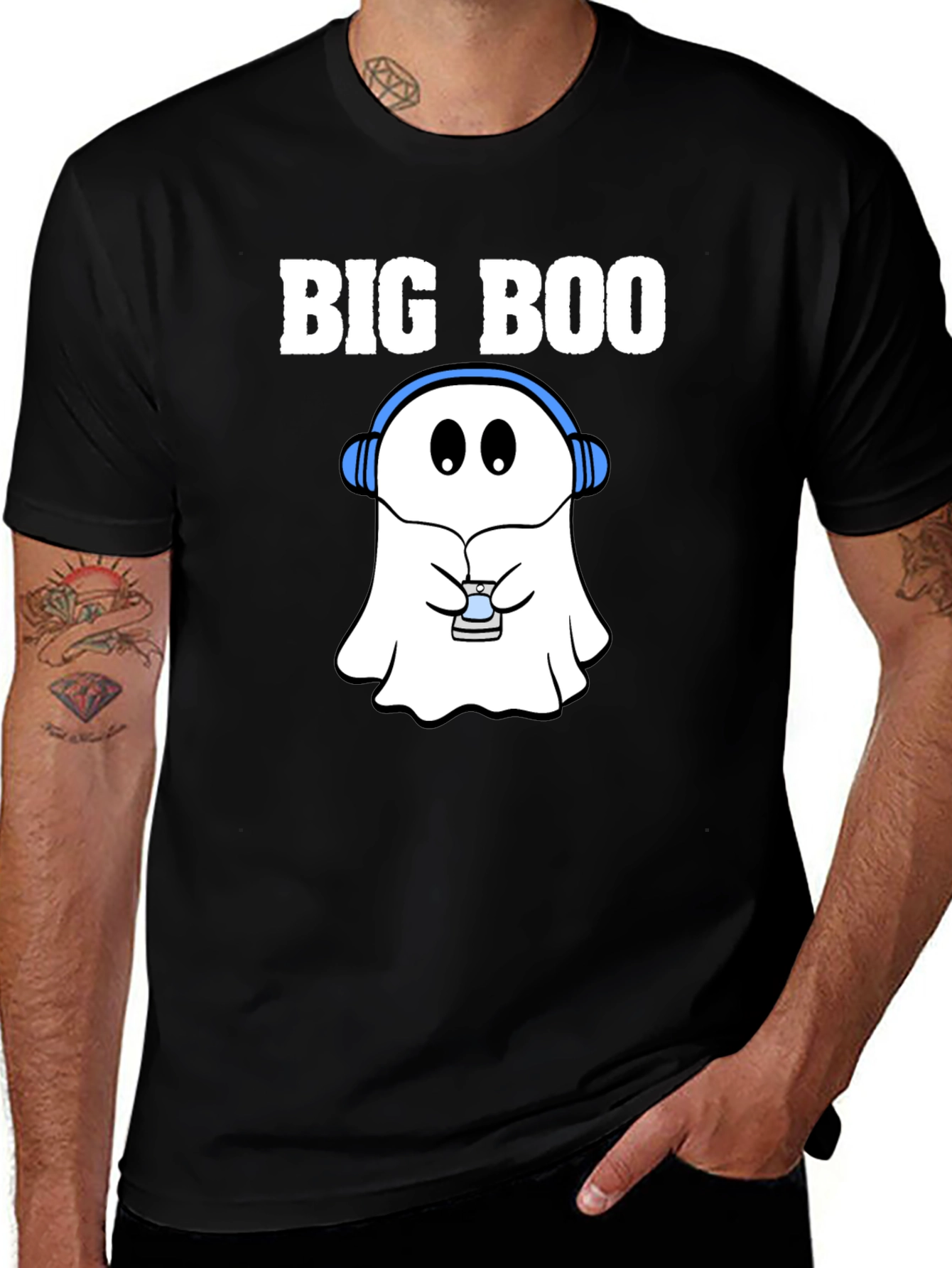 Variant 13 of Big Boo Gamer T-Shirt - Funny Ghost Gaming Tee