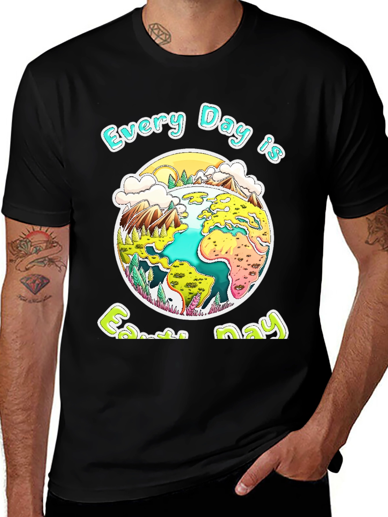 Earth Day Every Day Black T-Shirt