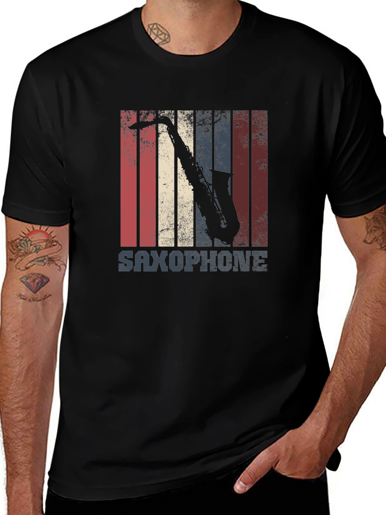 Variant 14 of Saxophone Retro Style Graphic T-Shirt