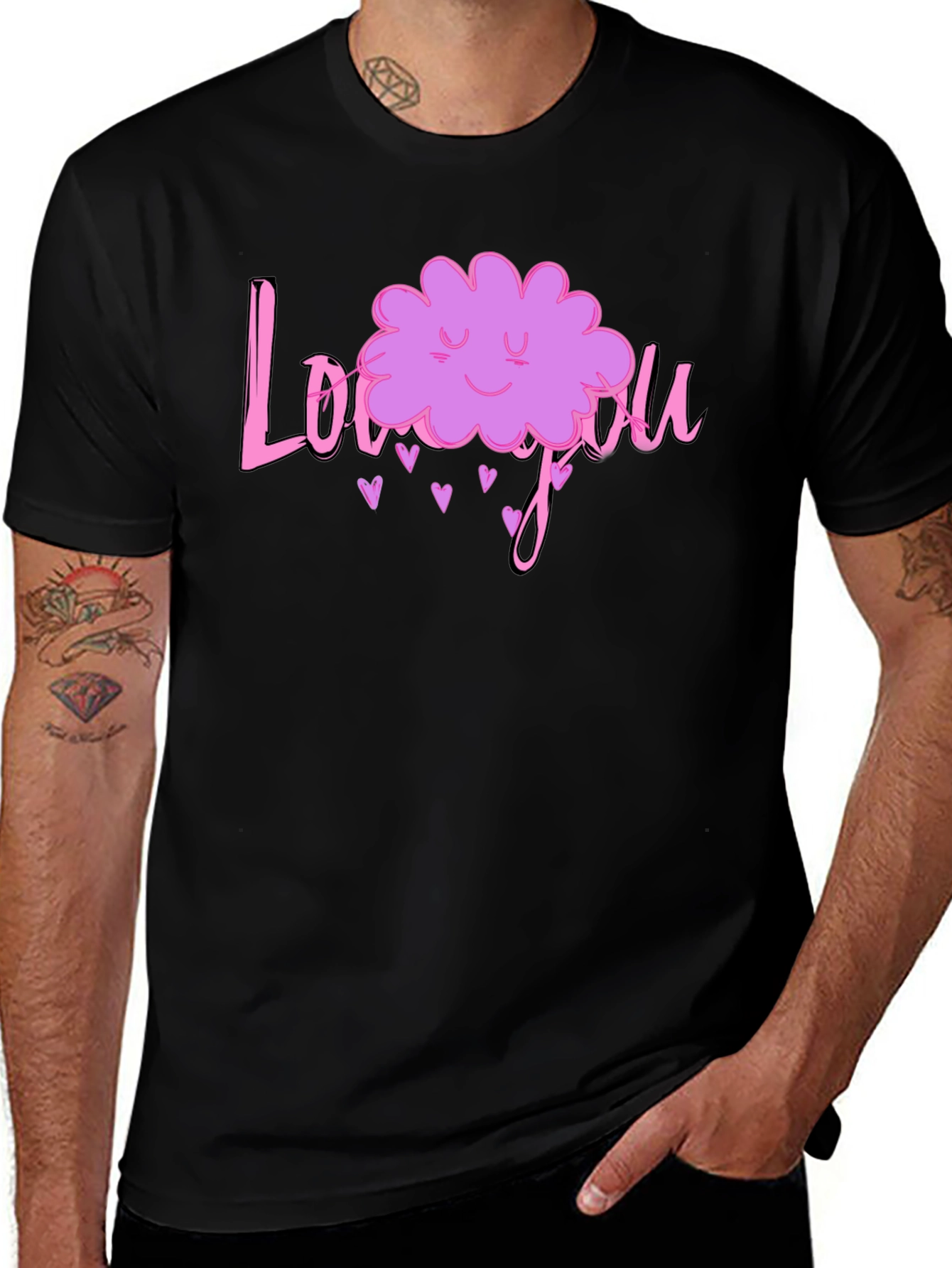 Variant 19 of Love You Cloud Graphic T-Shirt - Cute Valentine's Day Tee